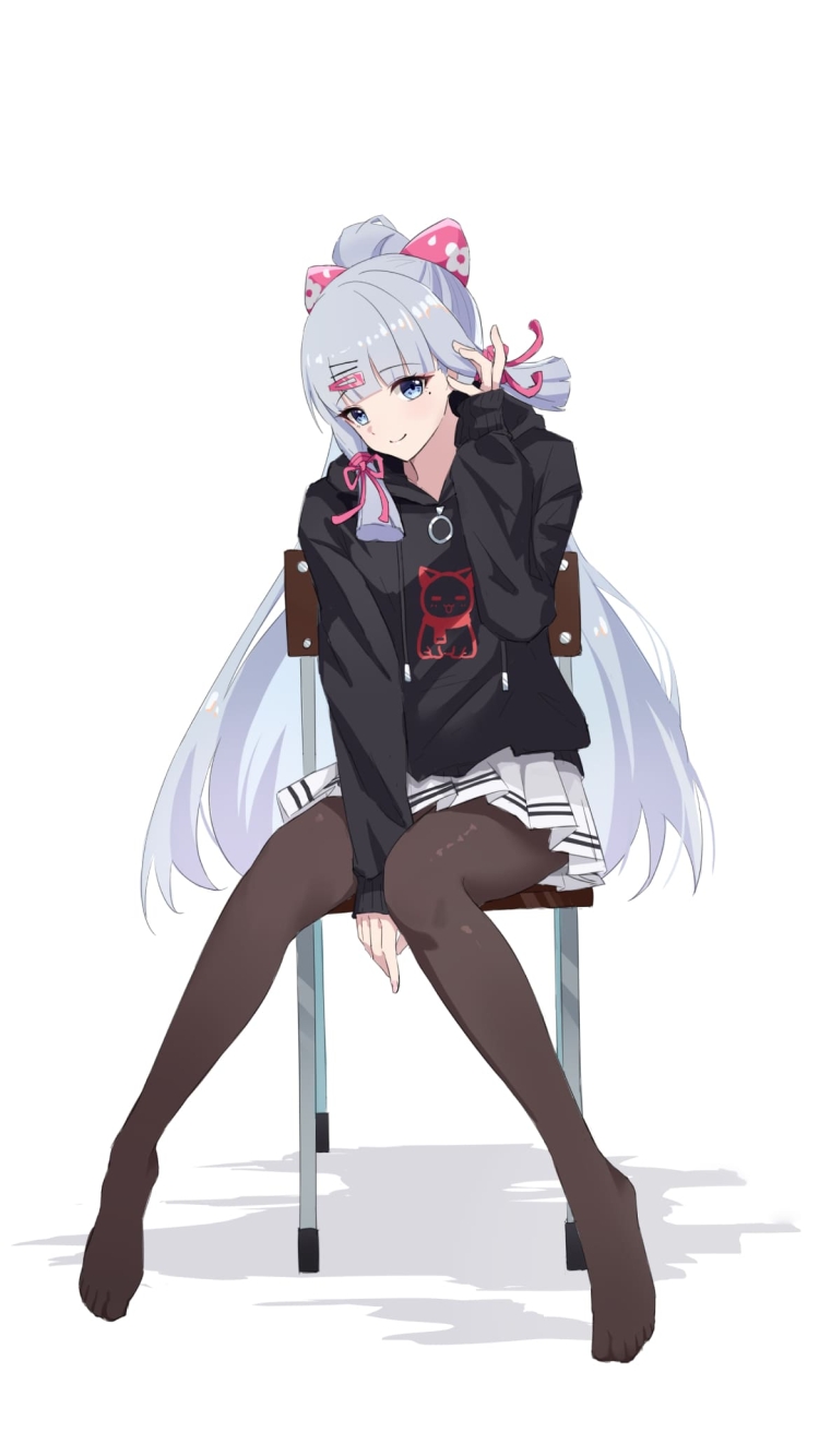 椅子に座るかわいい神里綾華 / 原神の750 x 1334 / スマホ壁紙