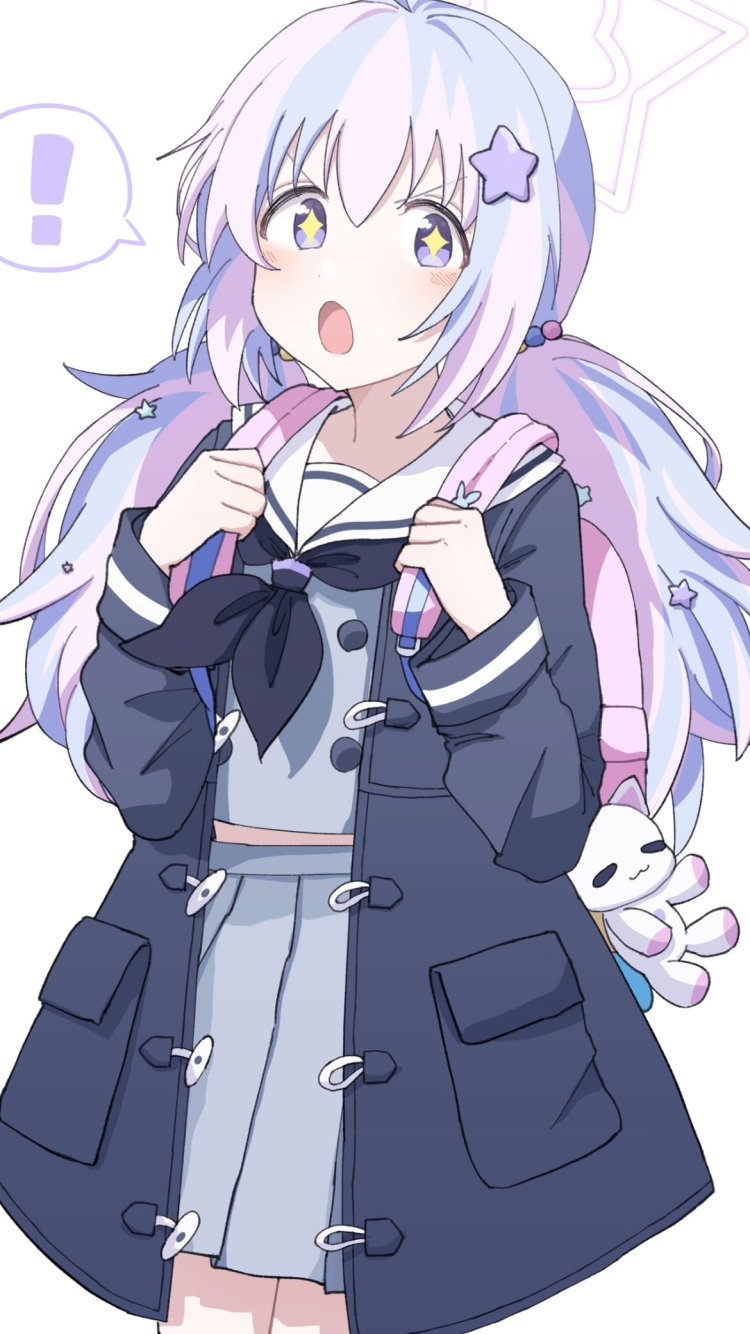 驚いている宇沢レイサ / アホ毛 / ブルアカ / ブルーアーカイブ / ファンアート / イラストの750 x 1334 / スマホ壁紙