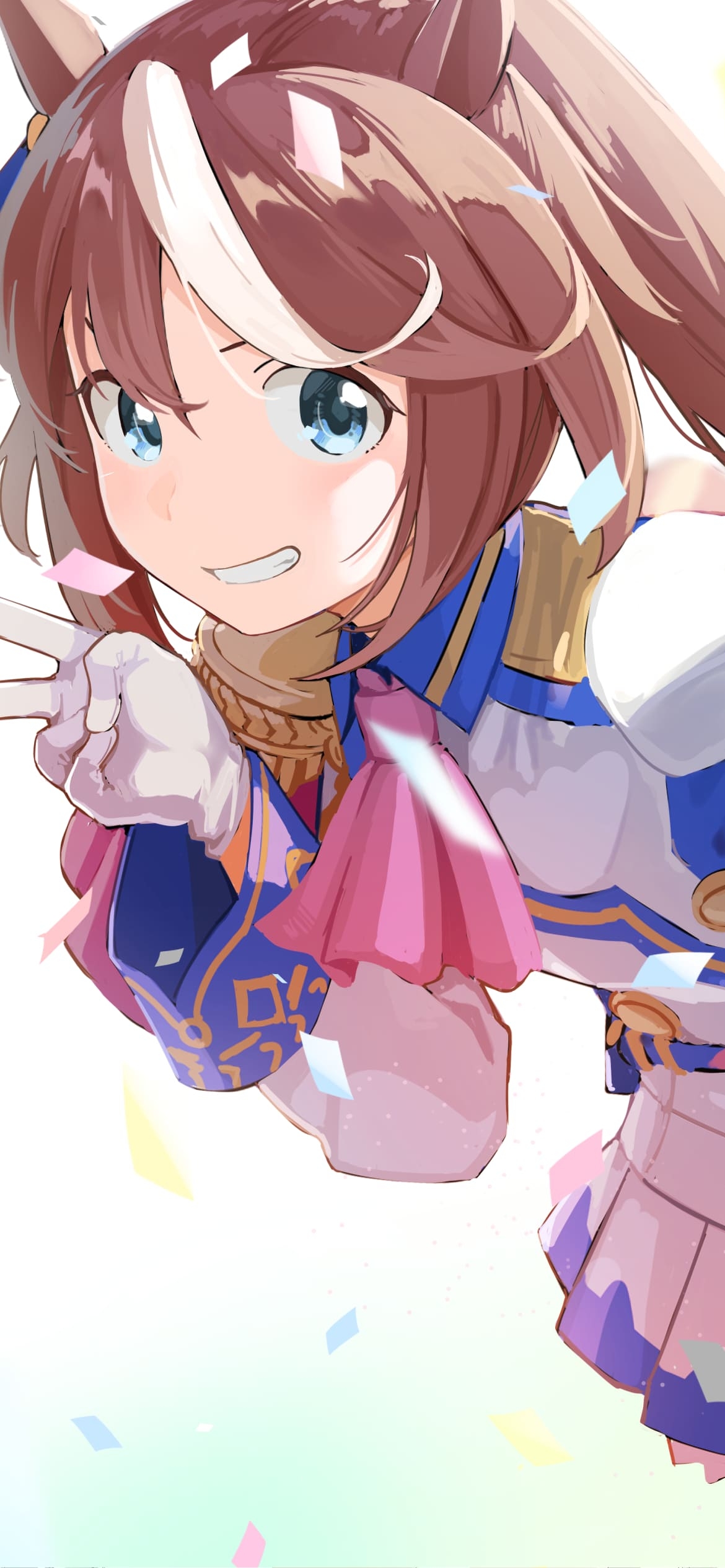 笑いながらピースをするトウカイテイオー / ウマ娘プリティーダービーの1170 x 2532 / スマホ壁紙