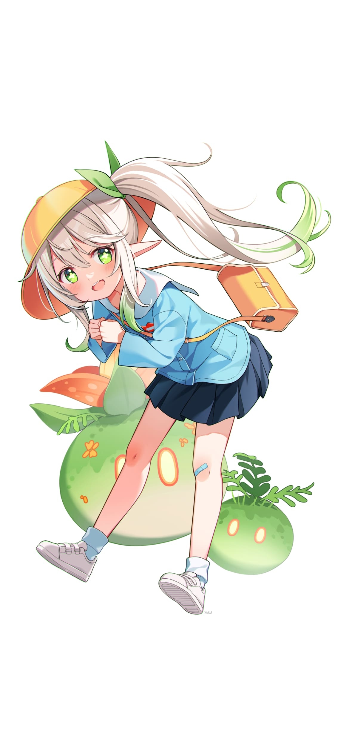 黄色い帽子を被ったかわいいナヒーダとスライム / 原神の1170 x 2532 / スマホ壁紙