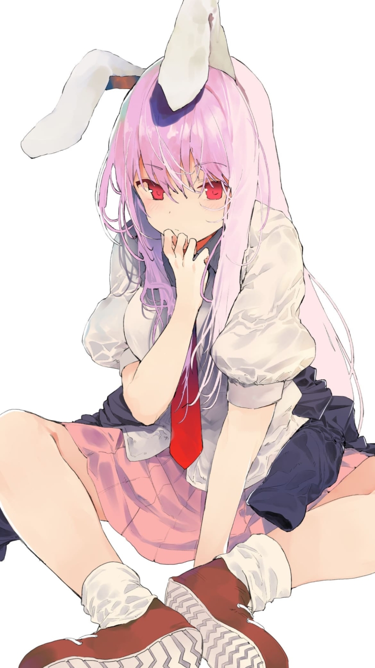 かわいい鈴仙・優曇華院・イナバ / 東方 / ファンアート / イラストの750 x 1334 / スマホ壁紙
