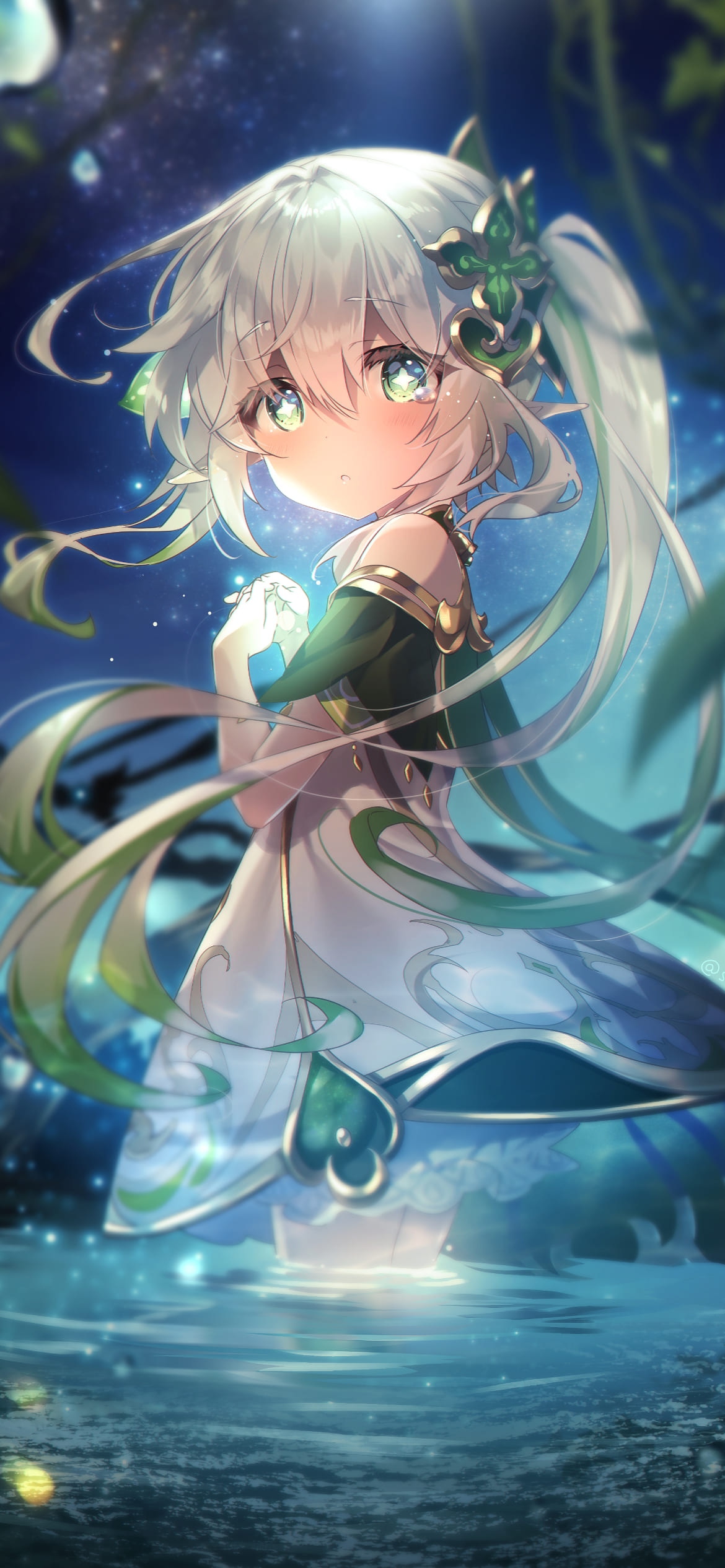 水に浸かるナヒーダ / かわいい / 原神の1170 x 2532 / スマホ壁紙