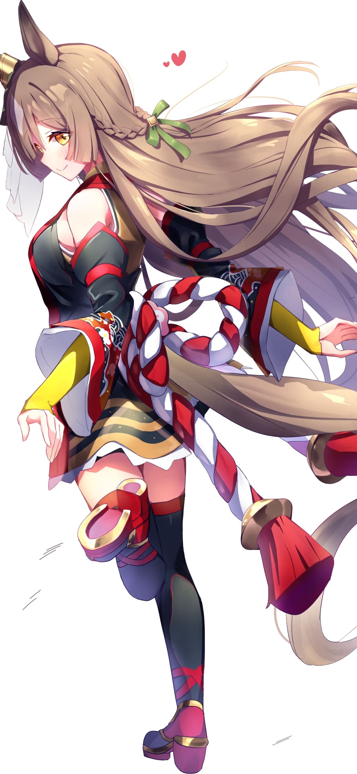 ちょっと振り返るかわいいサトノダイヤモンド / ハートマーク / ウマ娘プリティーダービー / ファンアート / イラストの1170 x 2532 / スマホ壁紙