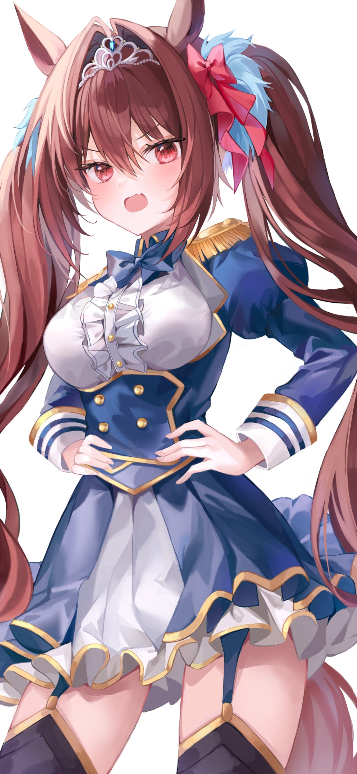 腰に手をあてるダイワスカーレット / ウマ娘プリティーダービー / ファンアート / イラストの1170 x 2532 / スマホ壁紙