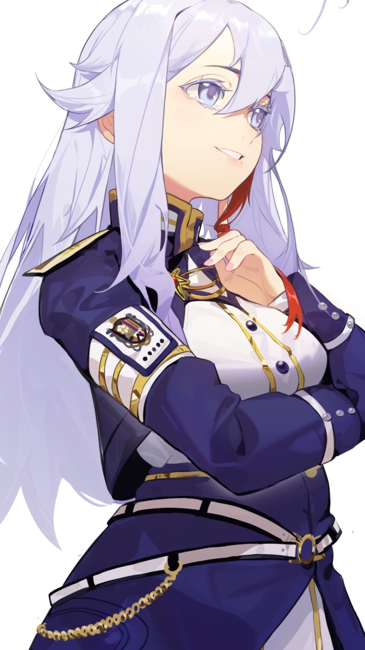 笑顔で腕を組むヴラディレーナ・ミリーゼ / 86―エイティシックス― / ファンアート / イラストの750 x 1334 / スマホ壁紙