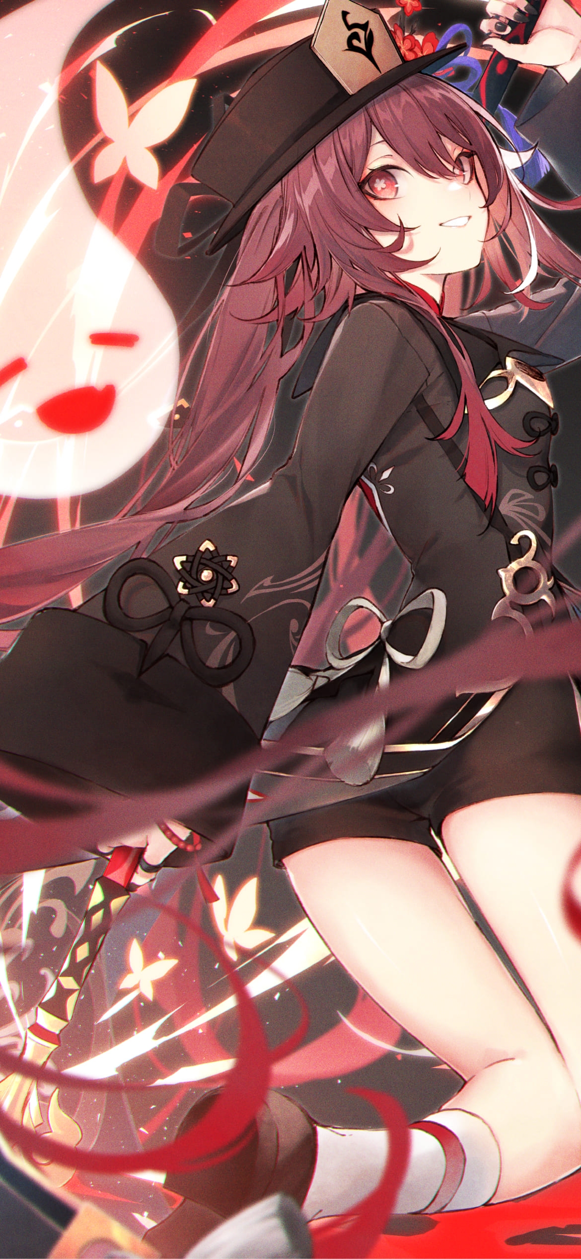 荒ぶる胡桃と幽霊 / かわいい / 原神の1170 x 2532 / スマホ壁紙