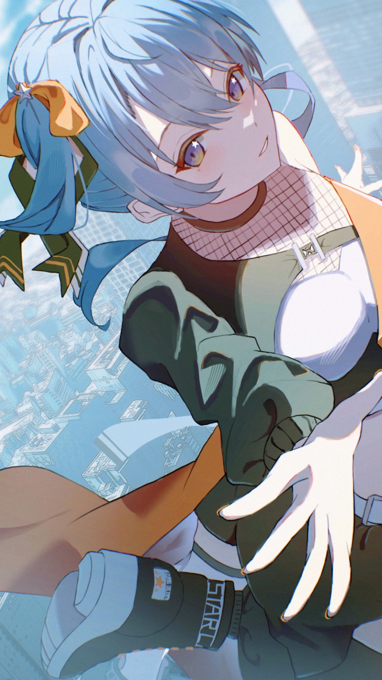 大都会と綺麗な星街すいせい / バーチャルYouTuberの750 x 1334 / スマホ壁紙