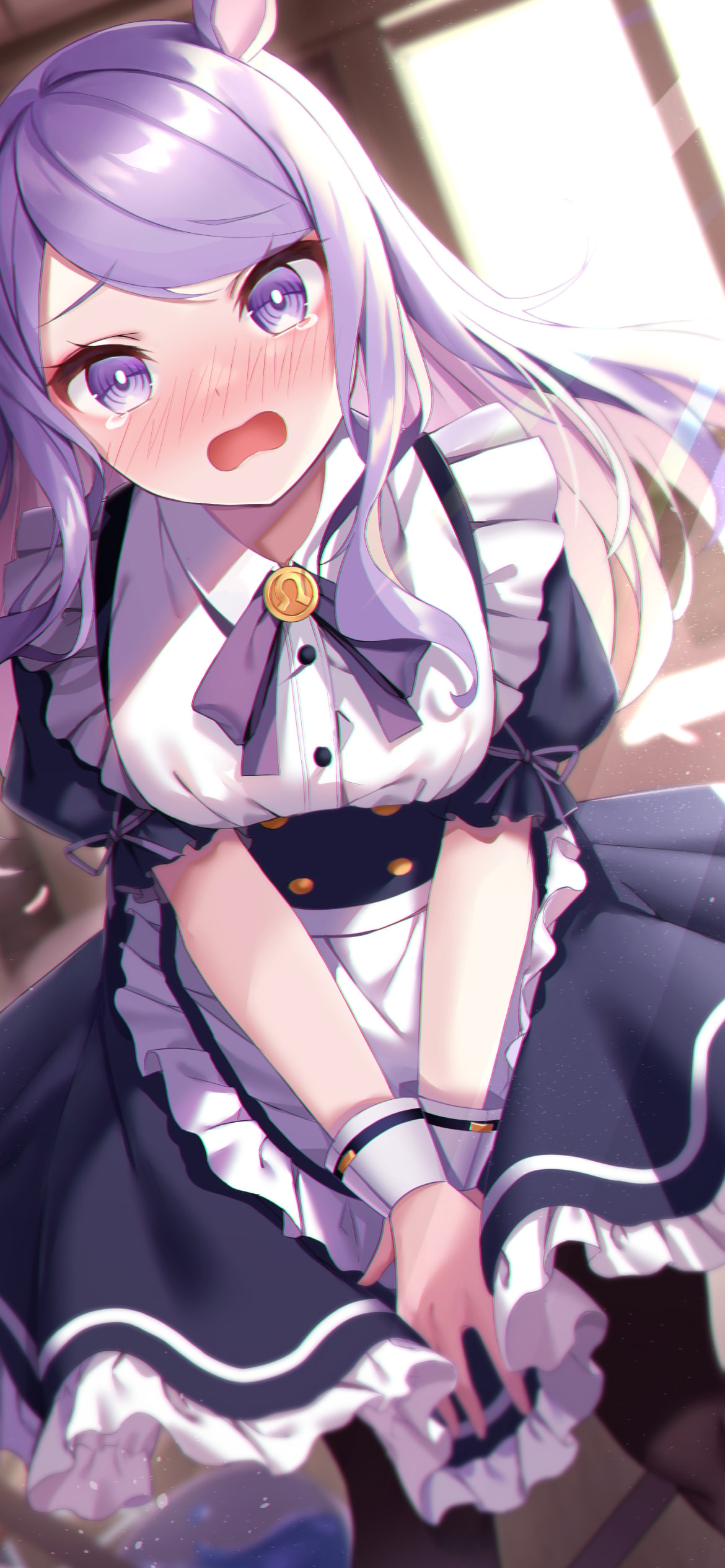 メイド姿で恥ずかしそうなメジロマックイーン / ウマ娘プリティーダービーの1170 x 2532 / スマホ壁紙