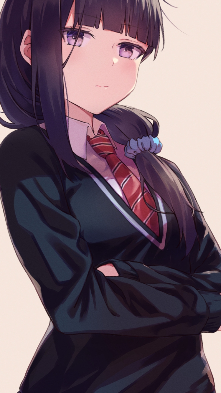 冷ややかな視線を送る群堂みすず（ぐんどう みすず） / トモちゃんは女の子!の750 x 1334 / スマホ壁紙
