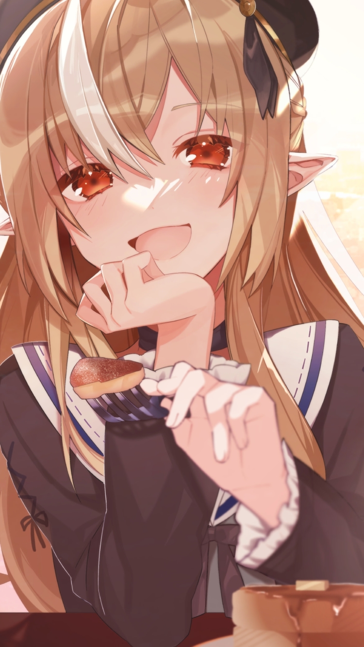 パンケーキと不知火フレア / ホロライブ / バーチャルYouTuberの750 x 1334 / スマホ壁紙