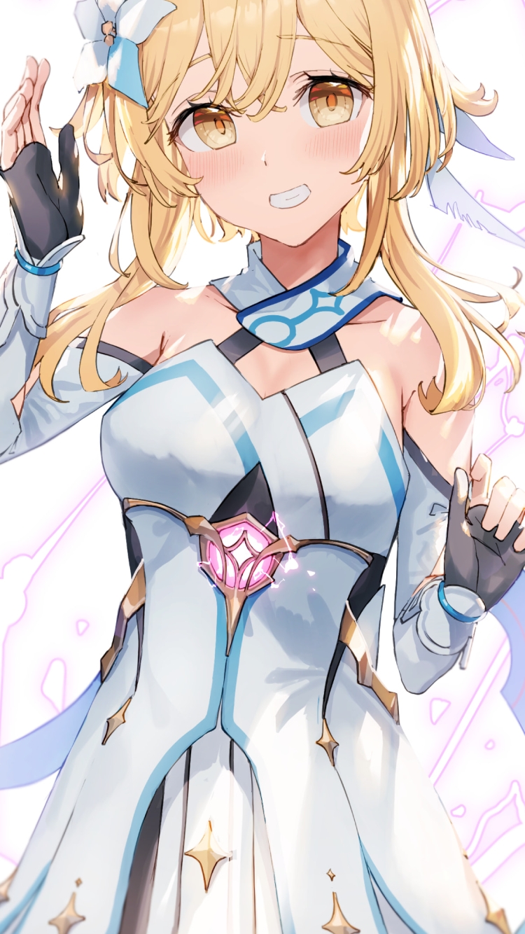 ピンクの閃光とかわいい蛍 / 原神の750 x 1334 / スマホ壁紙