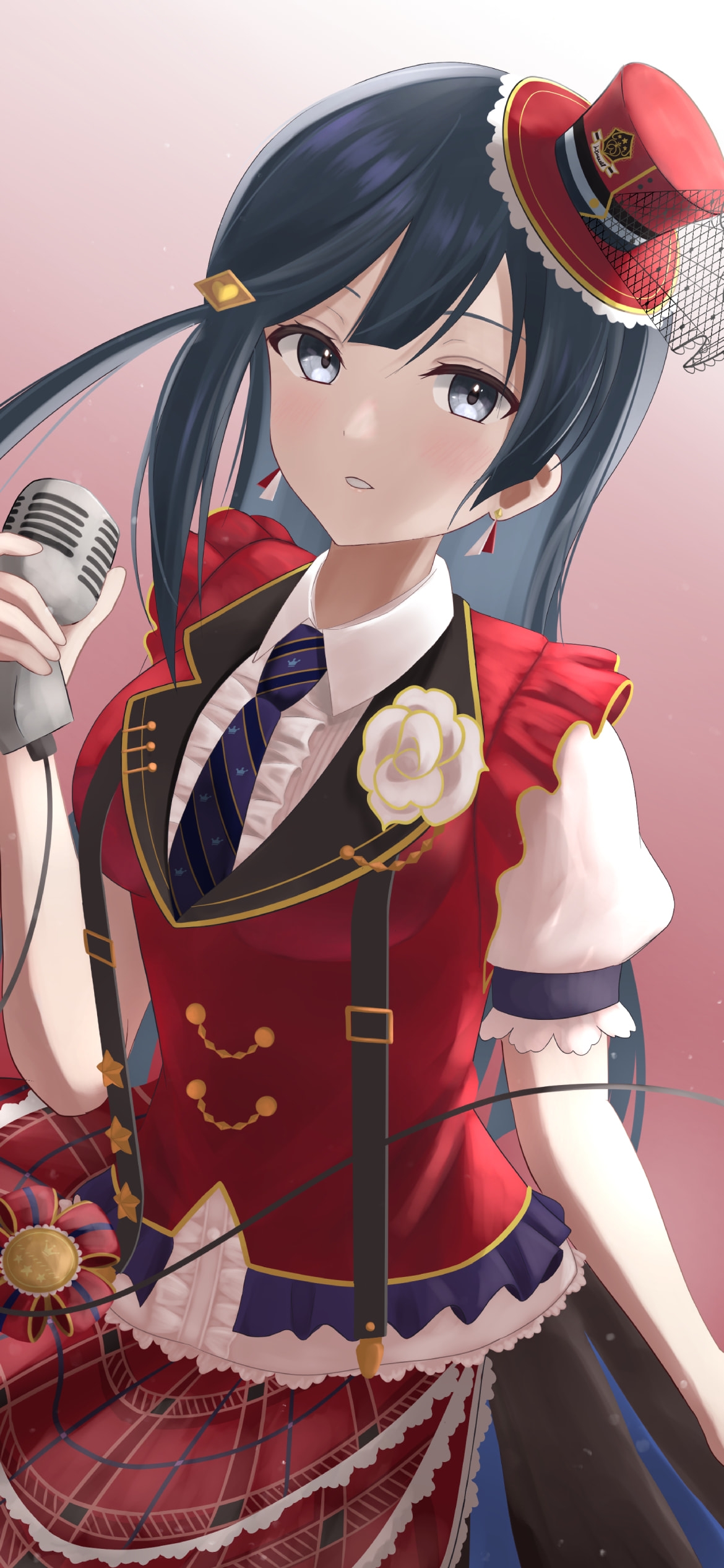 マイクを持つ優木せつ菜 / 虹ヶ咲学園スクールアイドル同好会の1170 x 2532 / スマホ壁紙