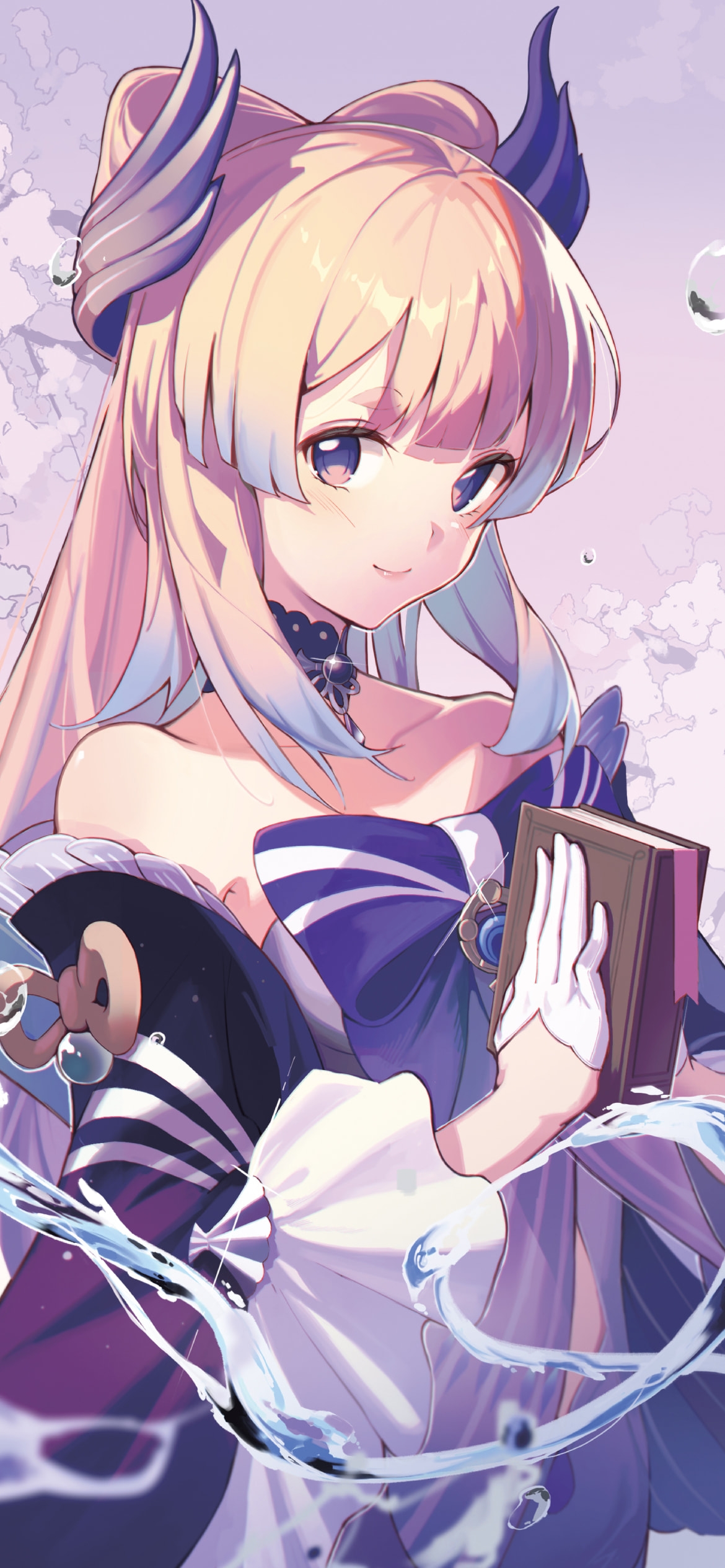 本を閉じたかわいい珊瑚宮心海 / 原神の1170 x 2532 / スマホ壁紙