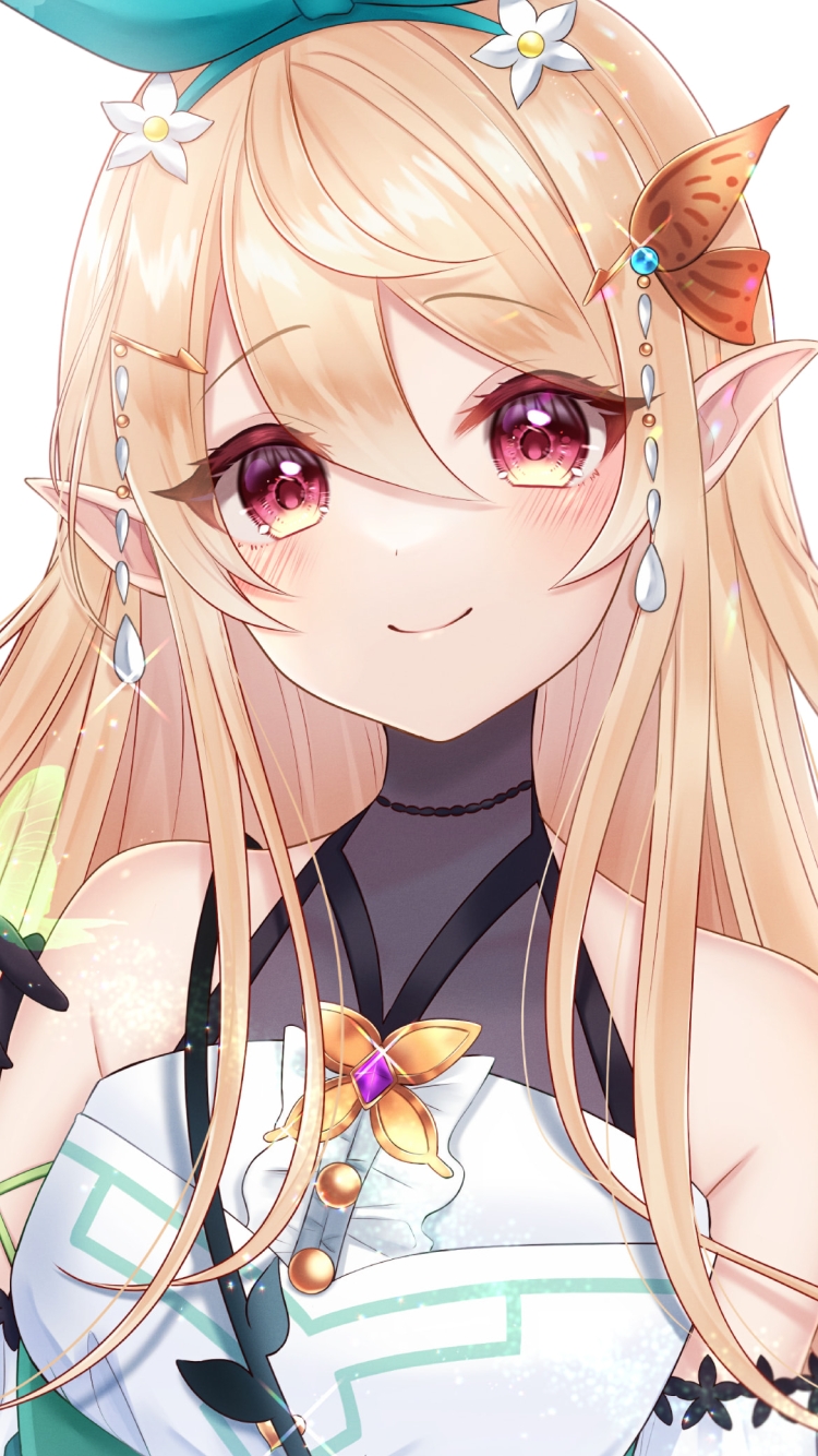 ぽむれいんぱふ / 笑顔 / かわいい / にじさんじ / バーチャルYouTuber / Vtuber / ファンアート / イラストの750 x 1334 / スマホ壁紙