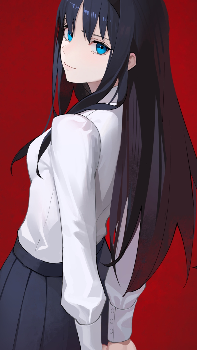 こちらを振り返る遠野秋葉(とおの あきは) / 真月譚 月姫の750 x 1334 / スマホ壁紙