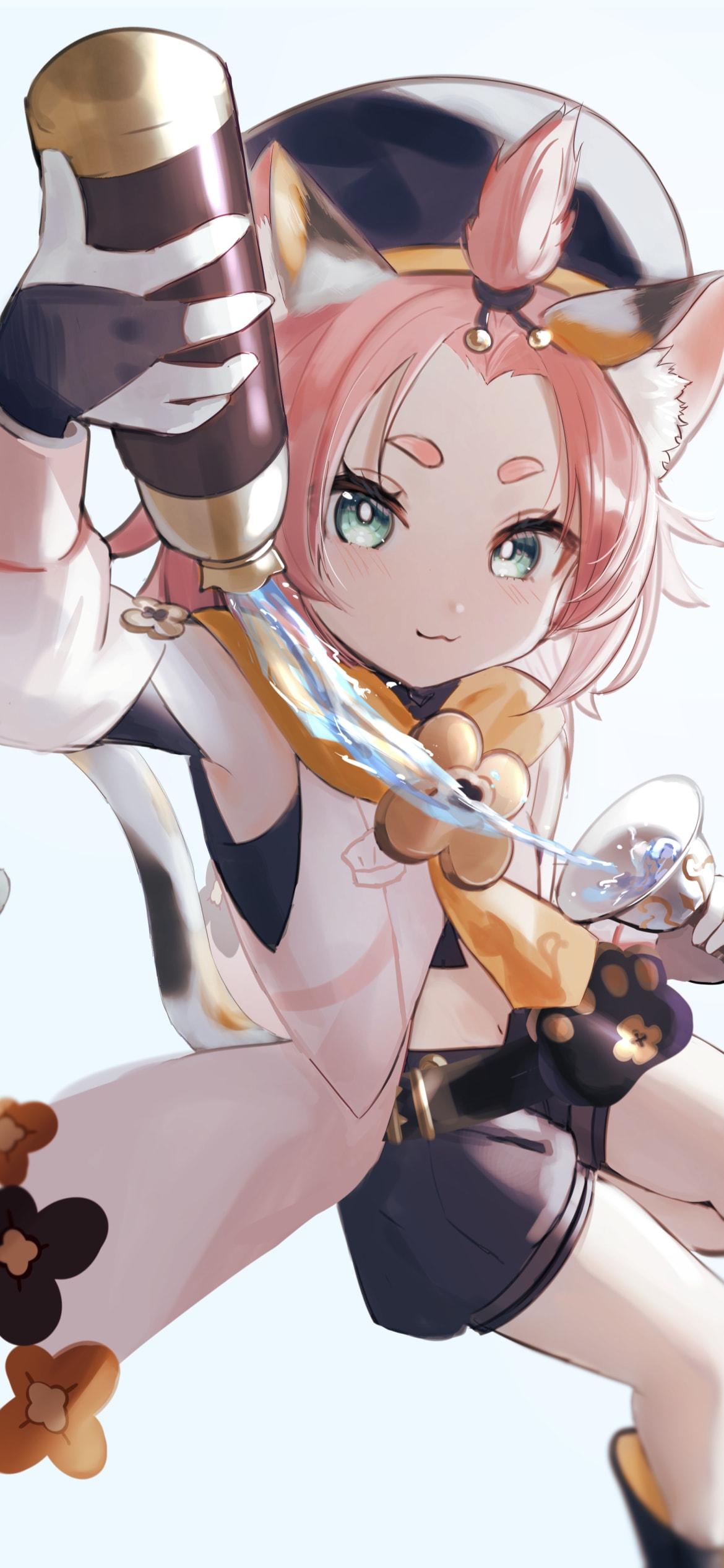 水をグラスに注ぐディオナ / 原神の1170 x 2532 / スマホ壁紙