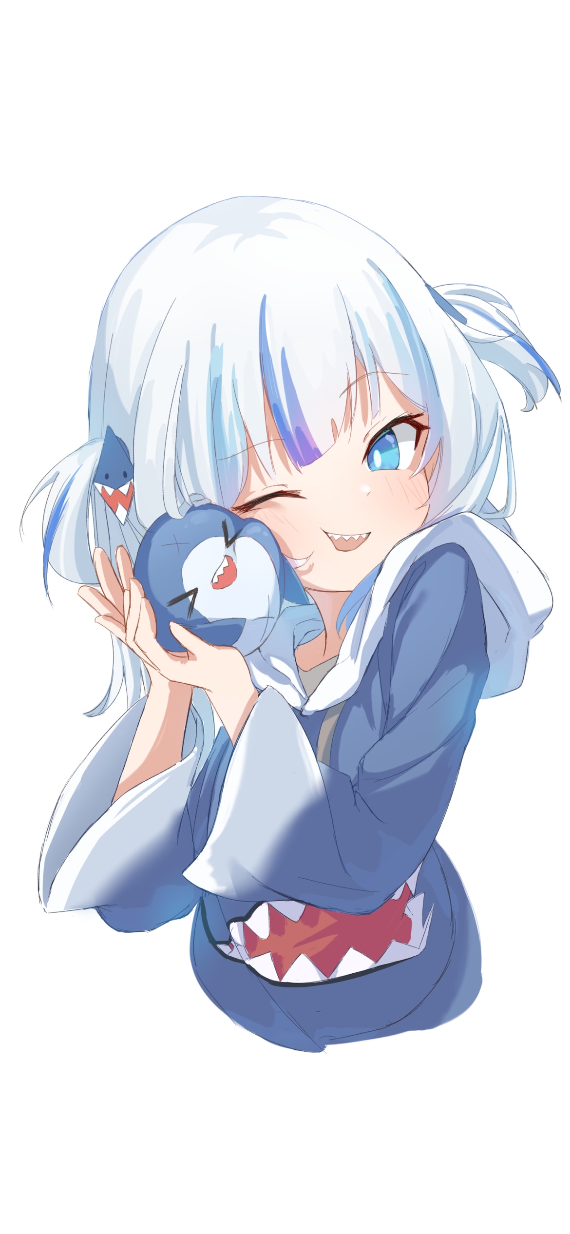 ブループにスリスリするがうる・ぐら / サメちゃん / ホロライブ / バーチャルYouTuberの1170 x 2532 / スマホ壁紙