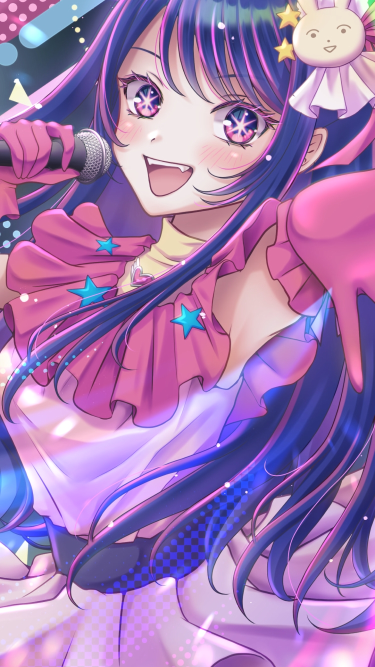 元気に歌を唄う星野アイ / 推しの子の750 x 1334 / スマホ壁紙