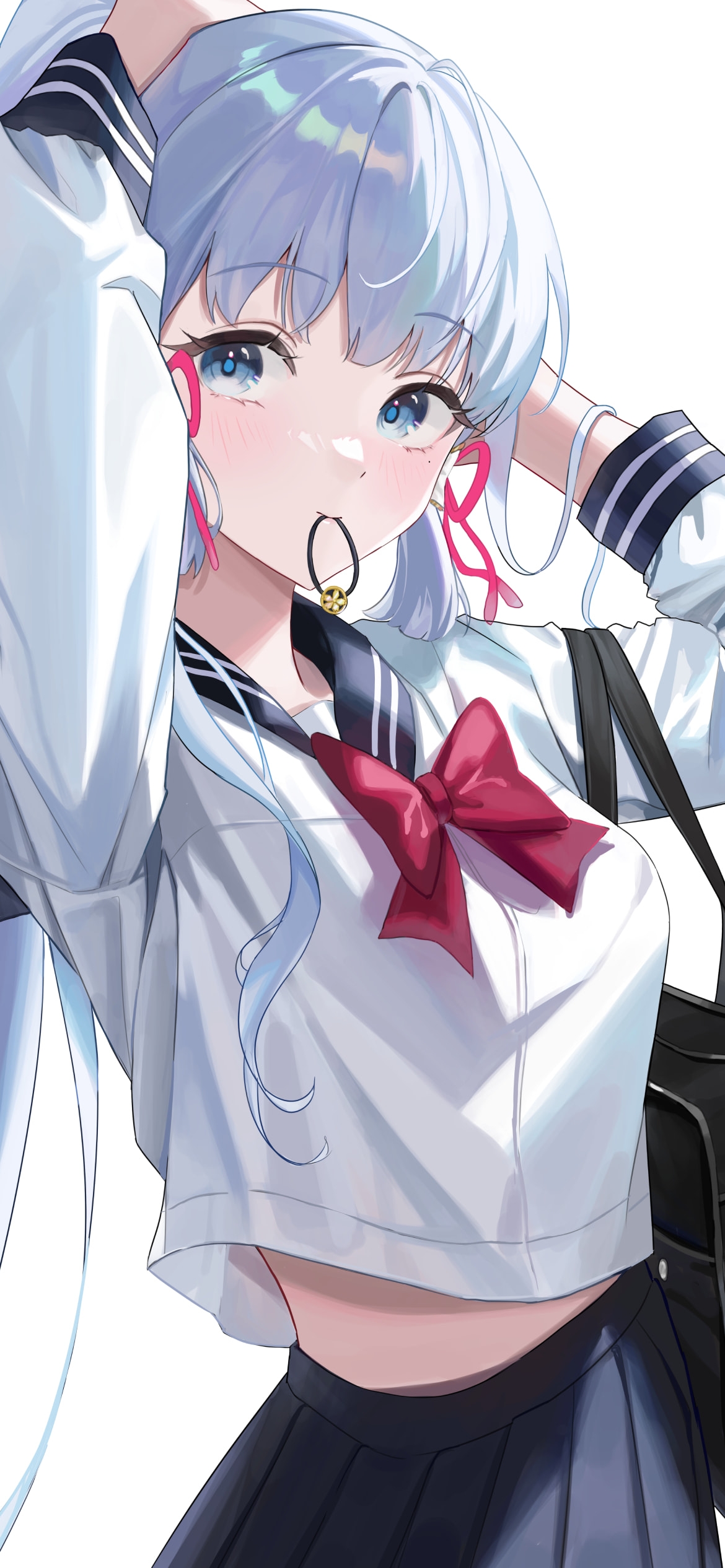 髪をアップにする神里綾華 / セーラー服 / かわいい / 原神の1170 x 2532 / スマホ壁紙