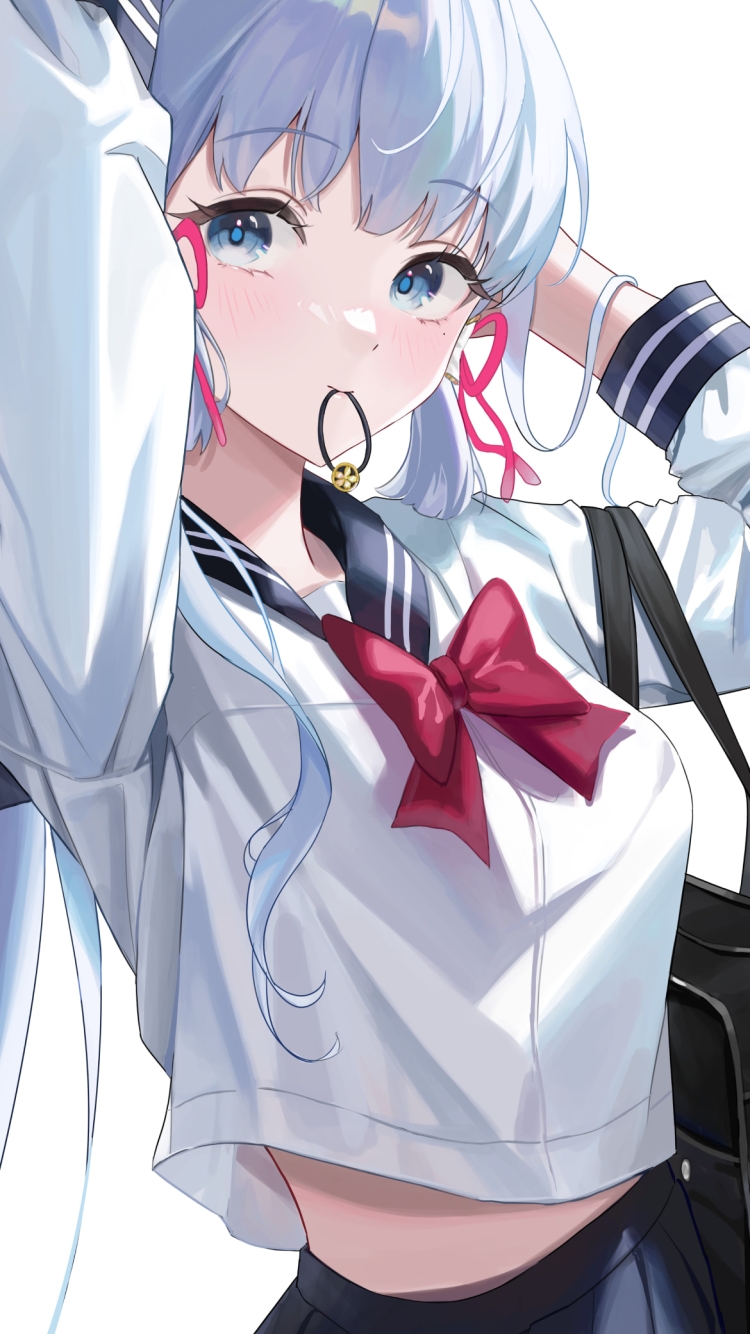 髪をアップにする神里綾華 / セーラー服 / かわいい / 原神の750 x 1334 / スマホ壁紙