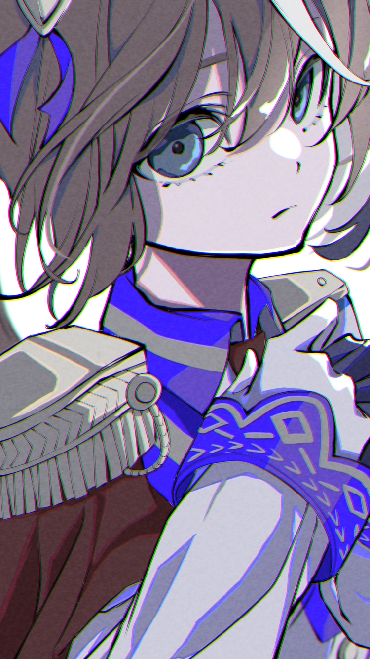 こちらを見つめるトウカイテイオー / ラフスケッチ / ウマ娘プリティーダービーの750 x 1334 / スマホ壁紙