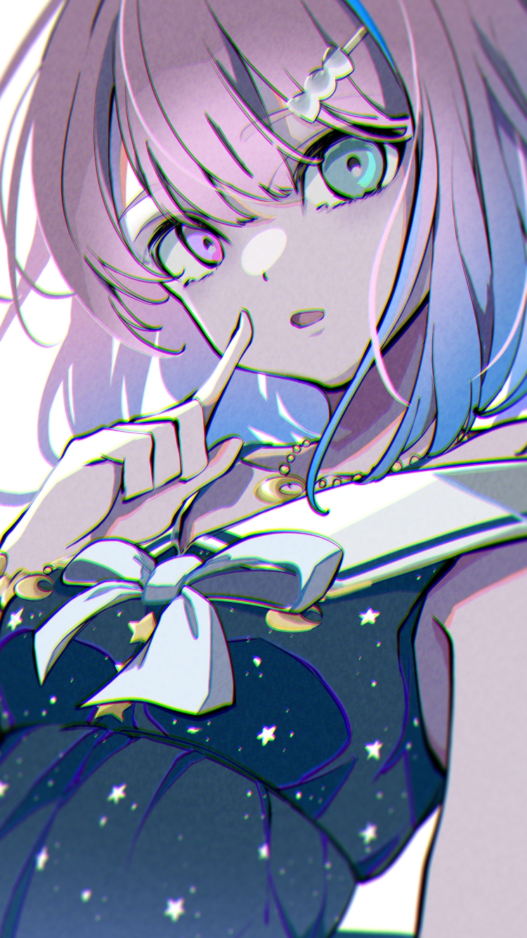 右手の人差し指を立てた姫森ルーナ / ホロライブ / バーチャルYouTuber / Vtuberの750 x 1334 / スマホ壁紙