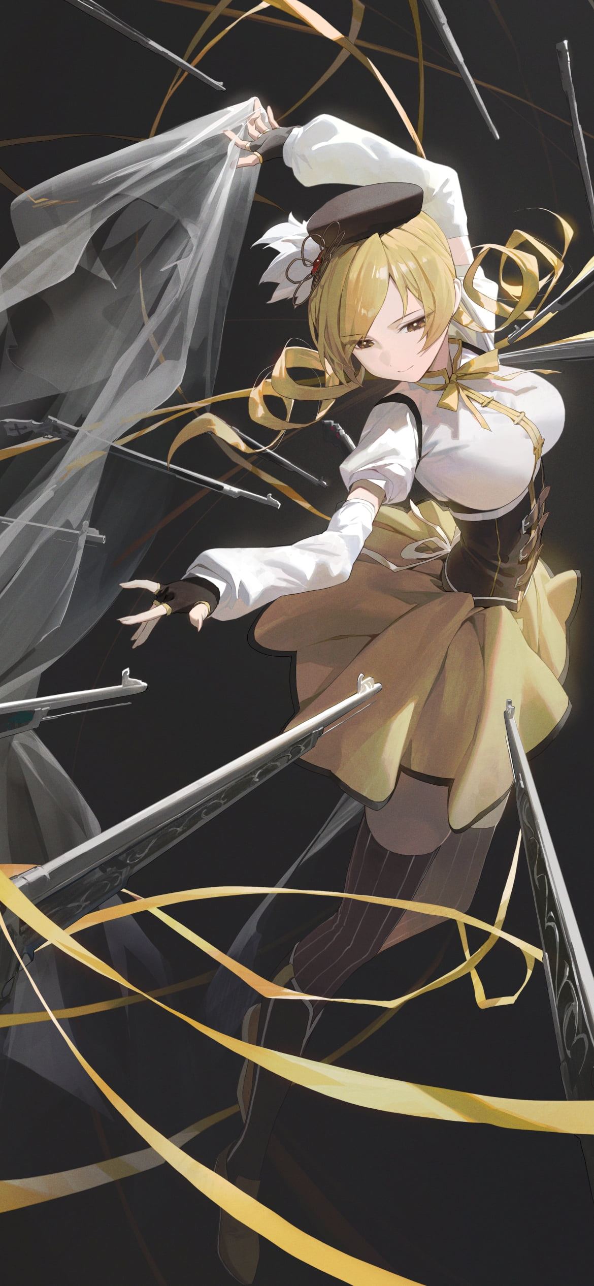 攻撃する巴マミ / 魔法少女まどか☆マギカの1170 x 2532 / スマホ壁紙