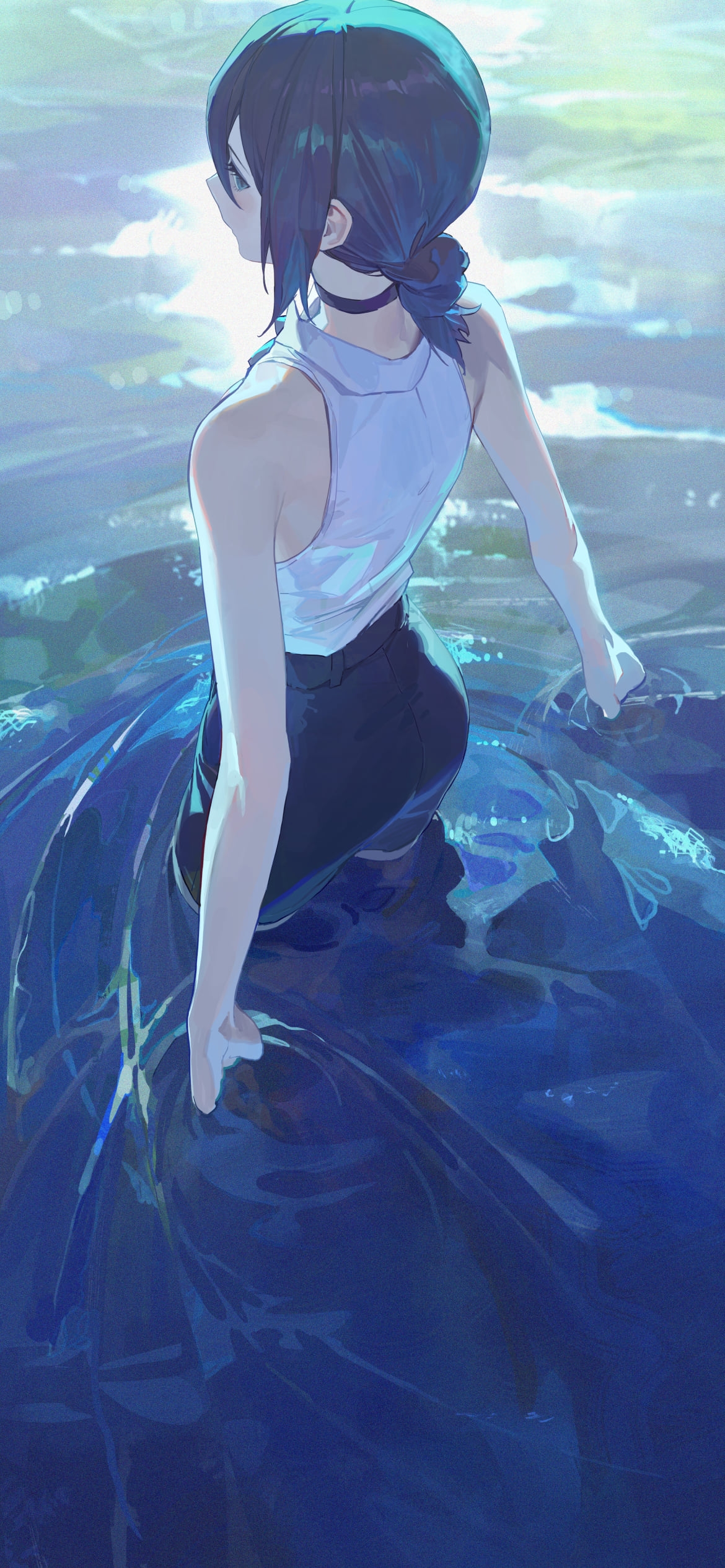 水に浸かるレゼ / チェンソーマンの1170 x 2532 / スマホ壁紙