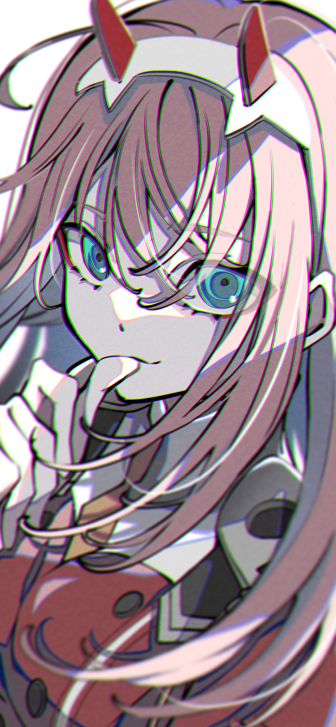 親指を噛むゼロツー / ダリフラ / ダーリン・イン・ザ・フランキスの1170 x 2532 / スマホ壁紙