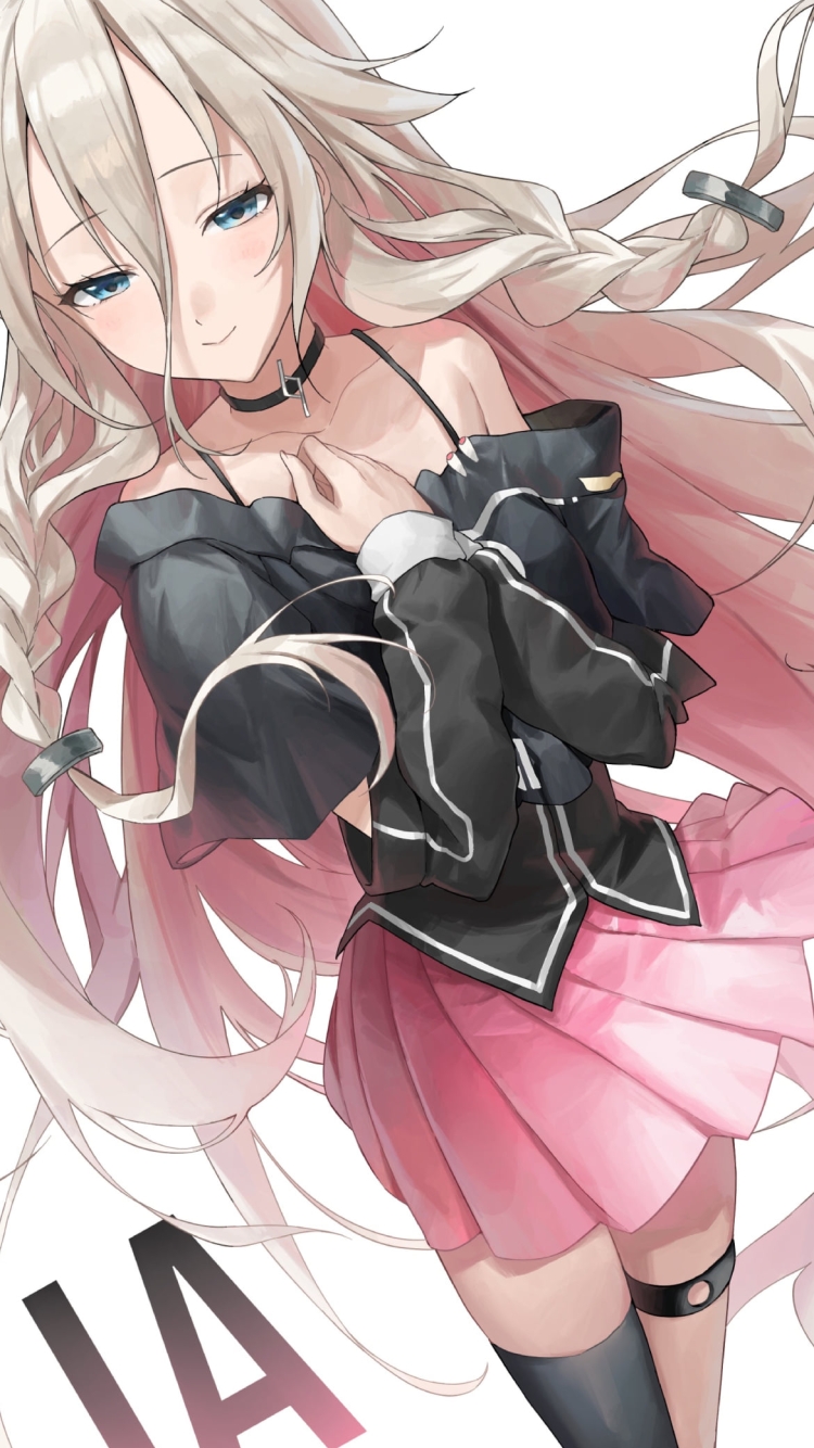首元に手をあてるイア / IA / ボカロ / ボーカロイドの750 x 1334 / スマホ壁紙