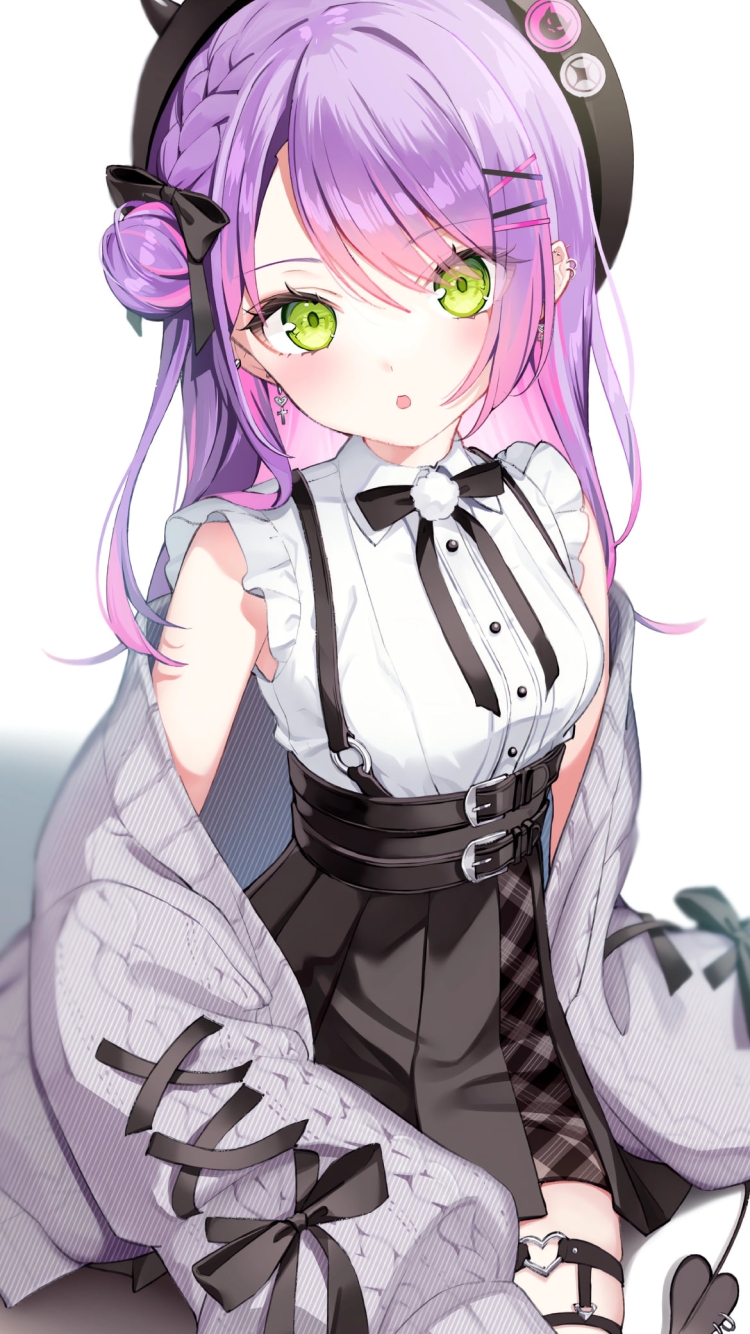 驚いた表情のかわいい常闇トワ / ホロライブ / バーチャルYouTuber / Vtuberの750 x 1334 / スマホ壁紙