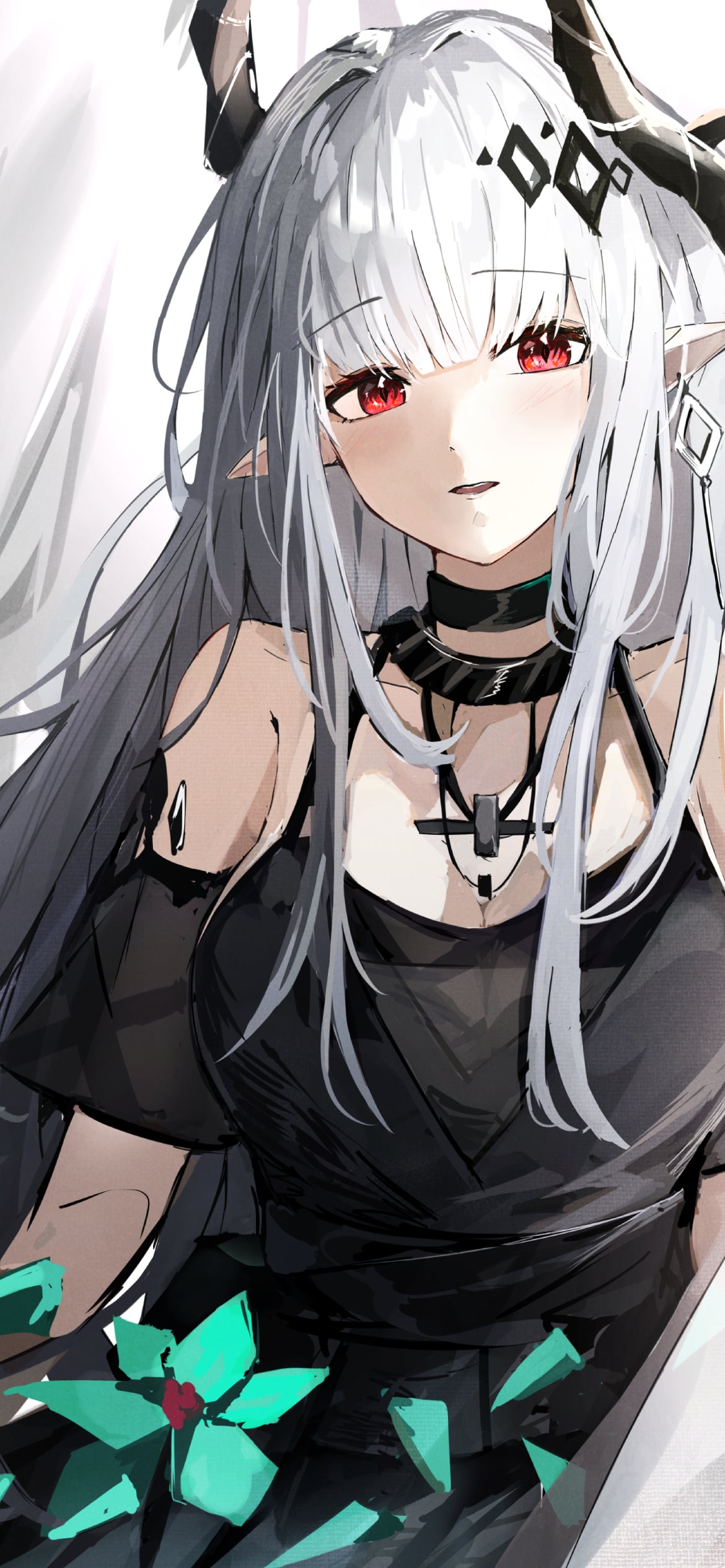綺麗なマドロック / 黒い衣装 / アークナイツの1170 x 2532 / スマホ壁紙