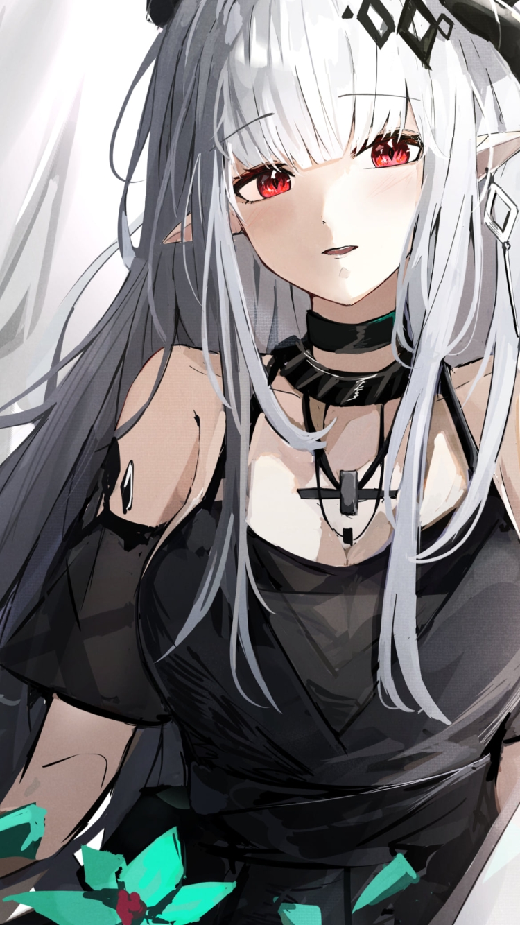 綺麗なマドロック / 黒い衣装 / アークナイツの750 x 1334 / スマホ壁紙
