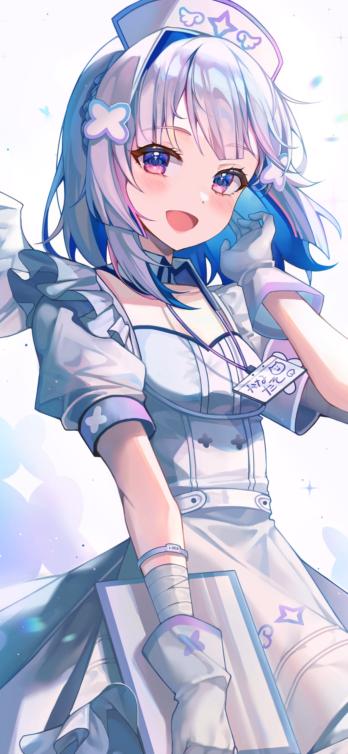 耳元に手をあて笑顔の天音かなた / ホロライブ / バーチャルYouTuber / Vtuberの1170 x 2532 / スマホ壁紙