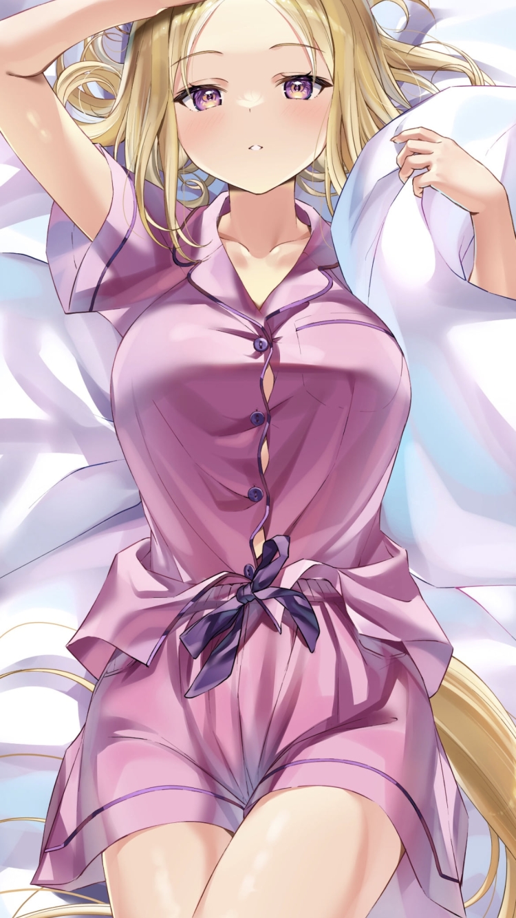 ベッドで仰向けに寝るナリタトップロード / ウマ娘プリティーダービーの750 x 1334 / スマホ壁紙