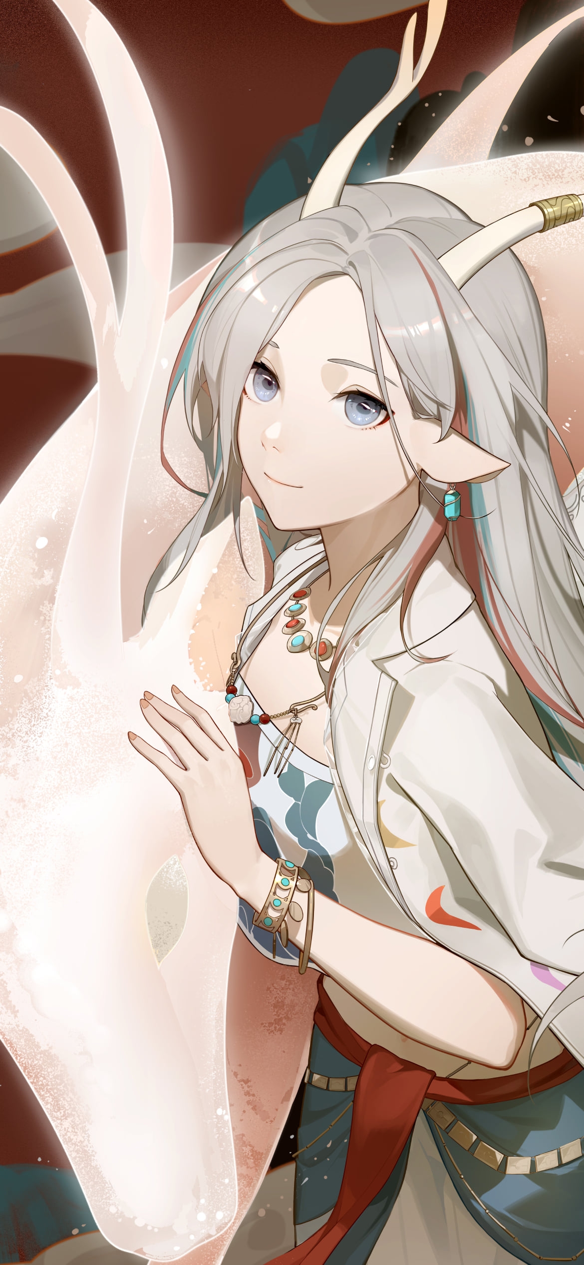 九色鹿（くしきろく） / 祈祷師 / オペレーター / アークナイツの1170 x 2532 / スマホ壁紙