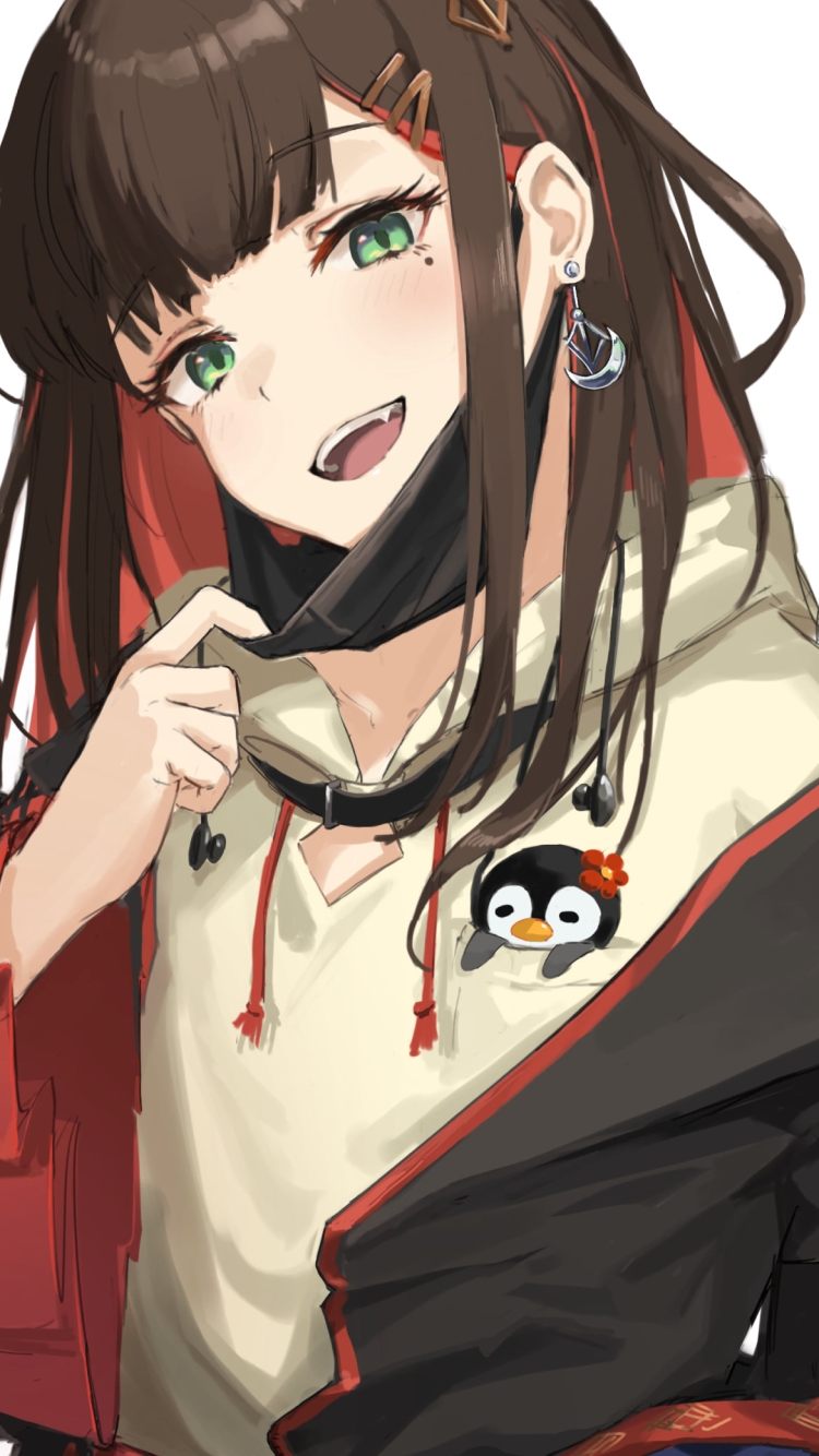 黒いマスクを外す可愛い緋月ゆい / バーチャルYouTuber / Vtuberの750 x 1334 / スマホ壁紙