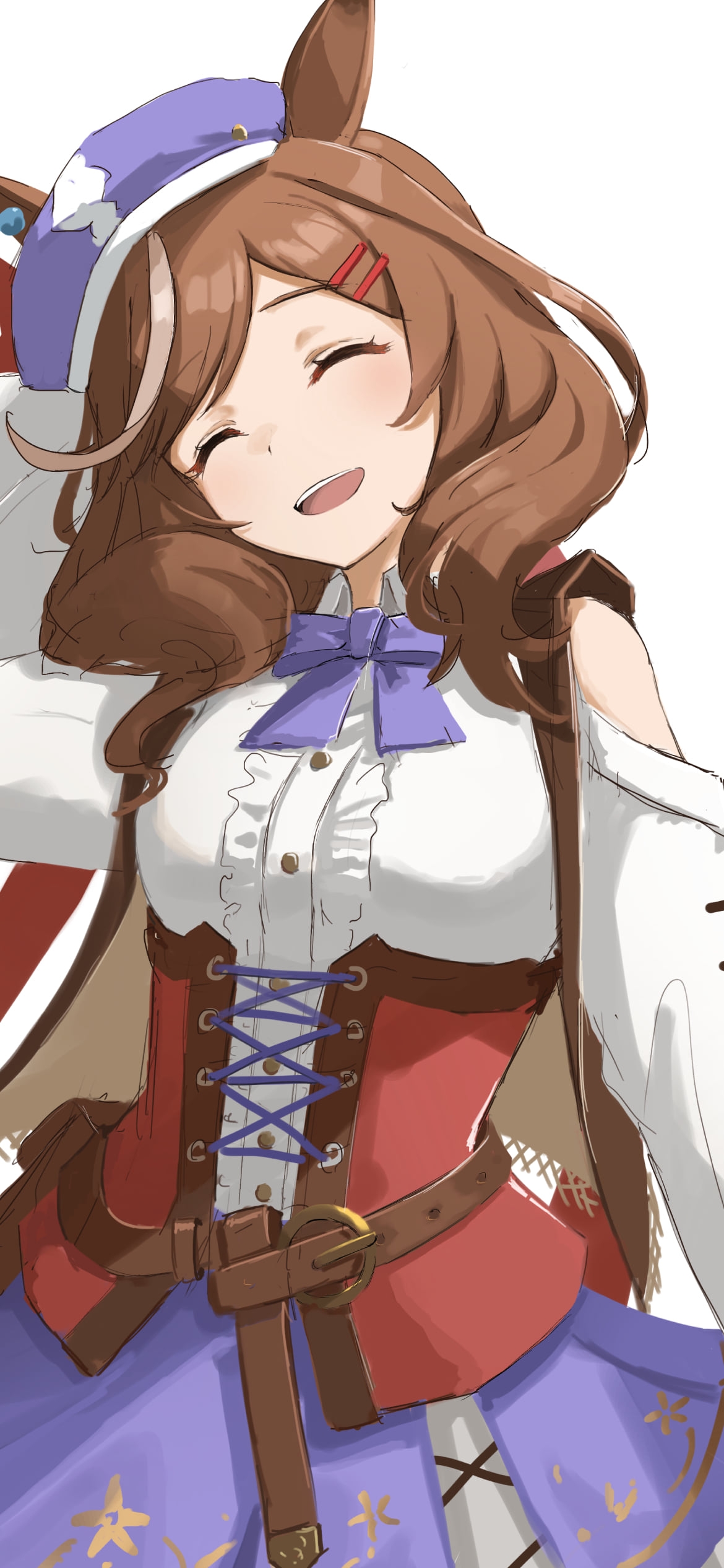 帽子を押さえて笑顔のマチカネタンホイザ / ウマ娘プリティーダービーの1170 x 2532 / スマホ壁紙