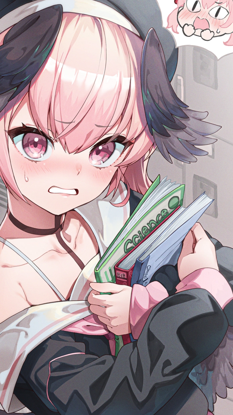 教科書を抱えて焦る下江コハル / ブルアカ / ブルーアーカイブの750 x 1334 / スマホ壁紙