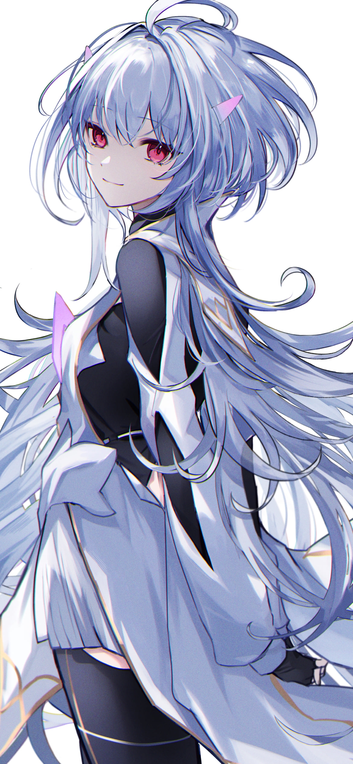 後ろ手を組みこちらを見つめるプロトマーリン / fate/grand orderの1170 x 2532 / スマホ壁紙