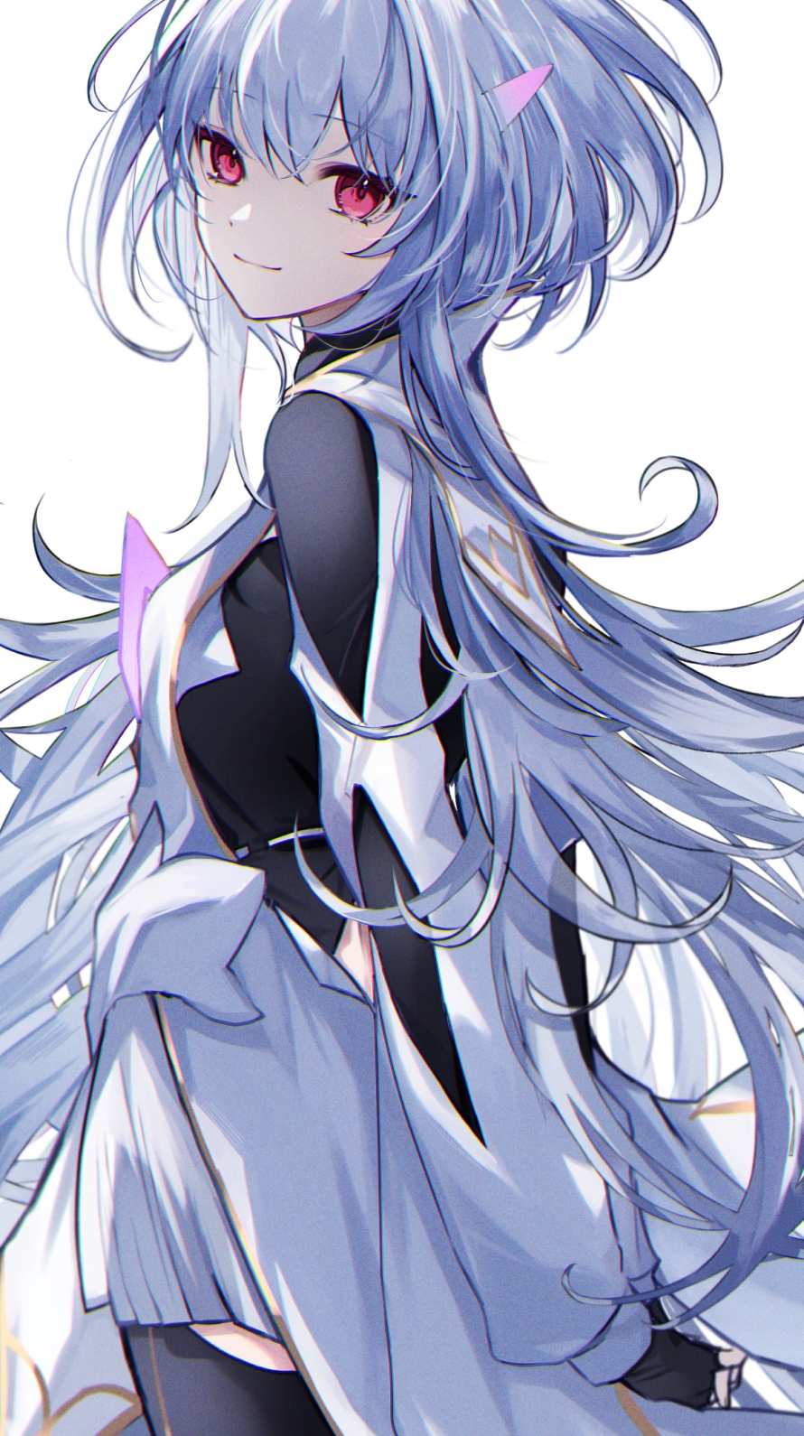 後ろ手を組みこちらを見つめるプロトマーリン / fate/grand orderの890 x 1590 / スマホ壁紙