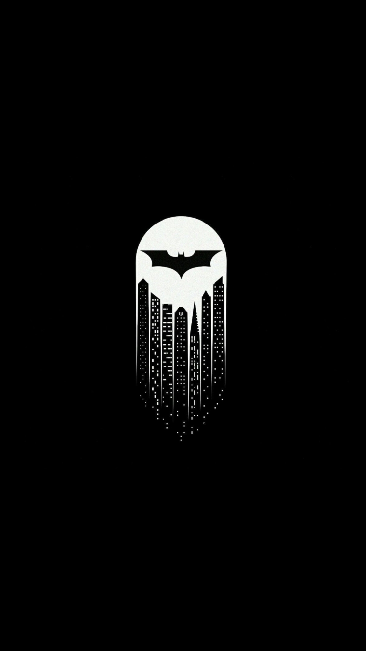 バットマン / ミニマル / ロゴ / ゴッサムシティの750 x 1334 / スマホ壁紙