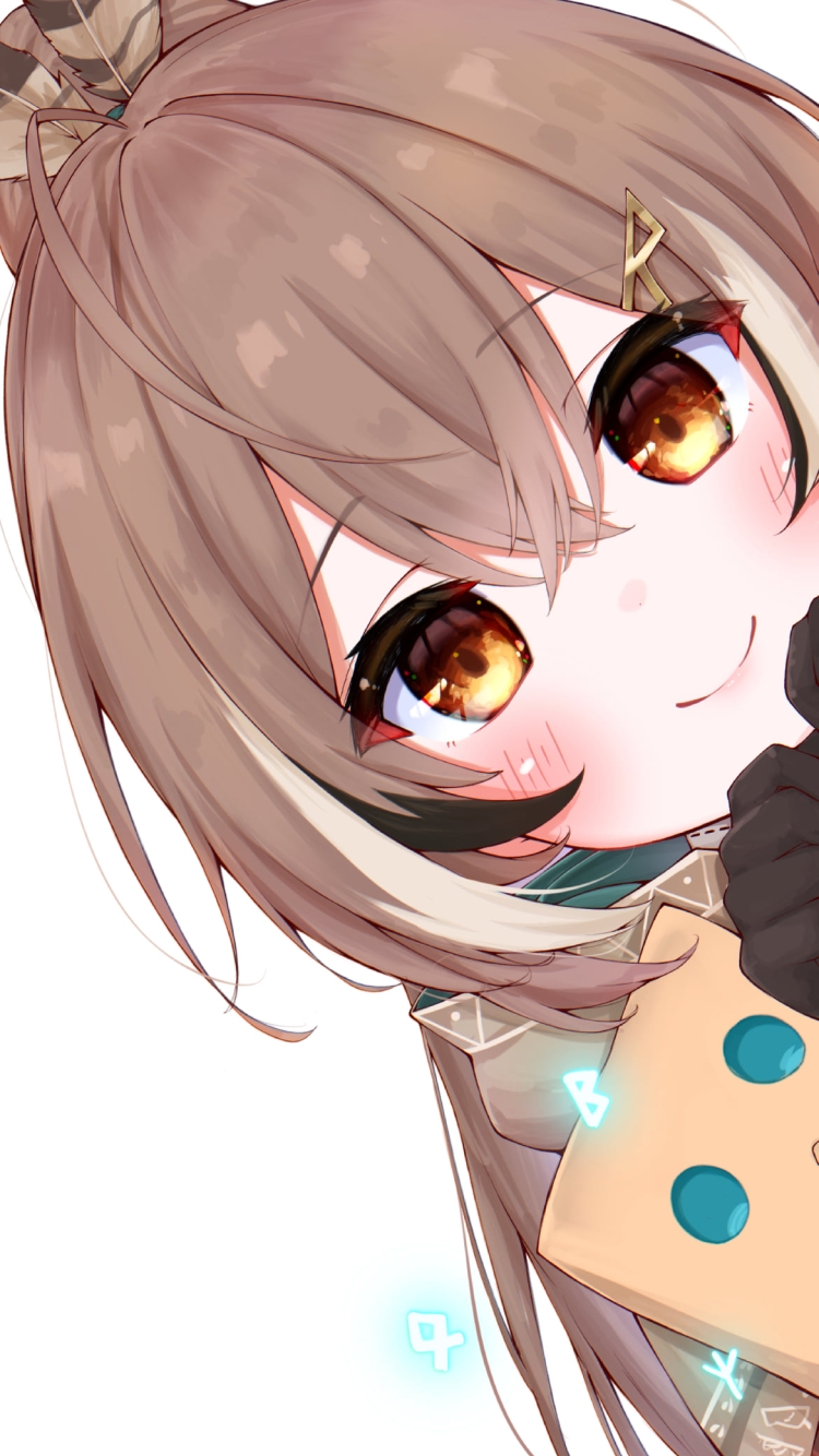 顔を出し覗き込む七詩ムメイ / ホロライブ / バーチャルYouTuber / Vtuberの750 x 1334 / スマホ壁紙