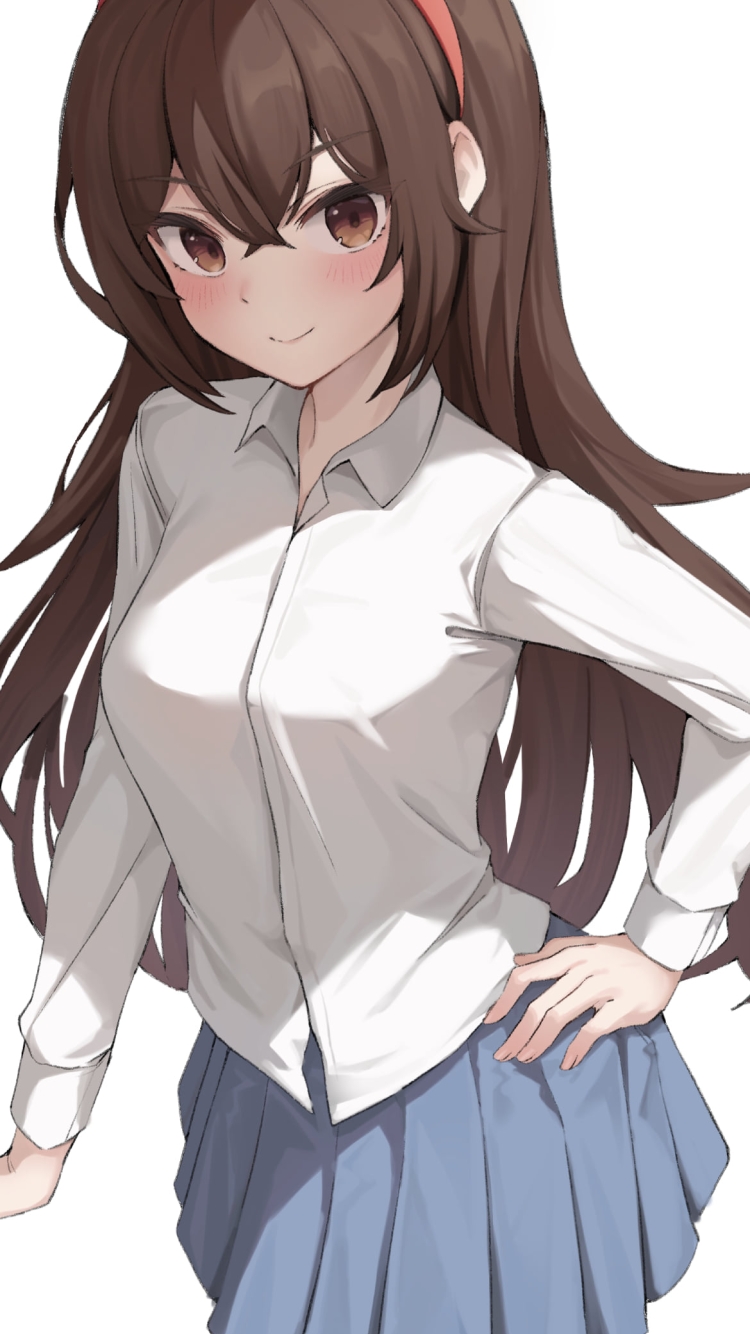 制服姿の可愛いアンバー / 原神の750 x 1334 / スマホ壁紙