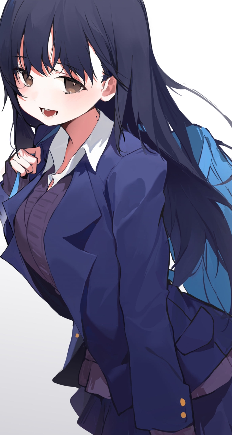 青いリュックを持つ山田杏奈 / 僕ヤバ / 僕の心のヤバイやつの744 x 1392 / スマホ壁紙