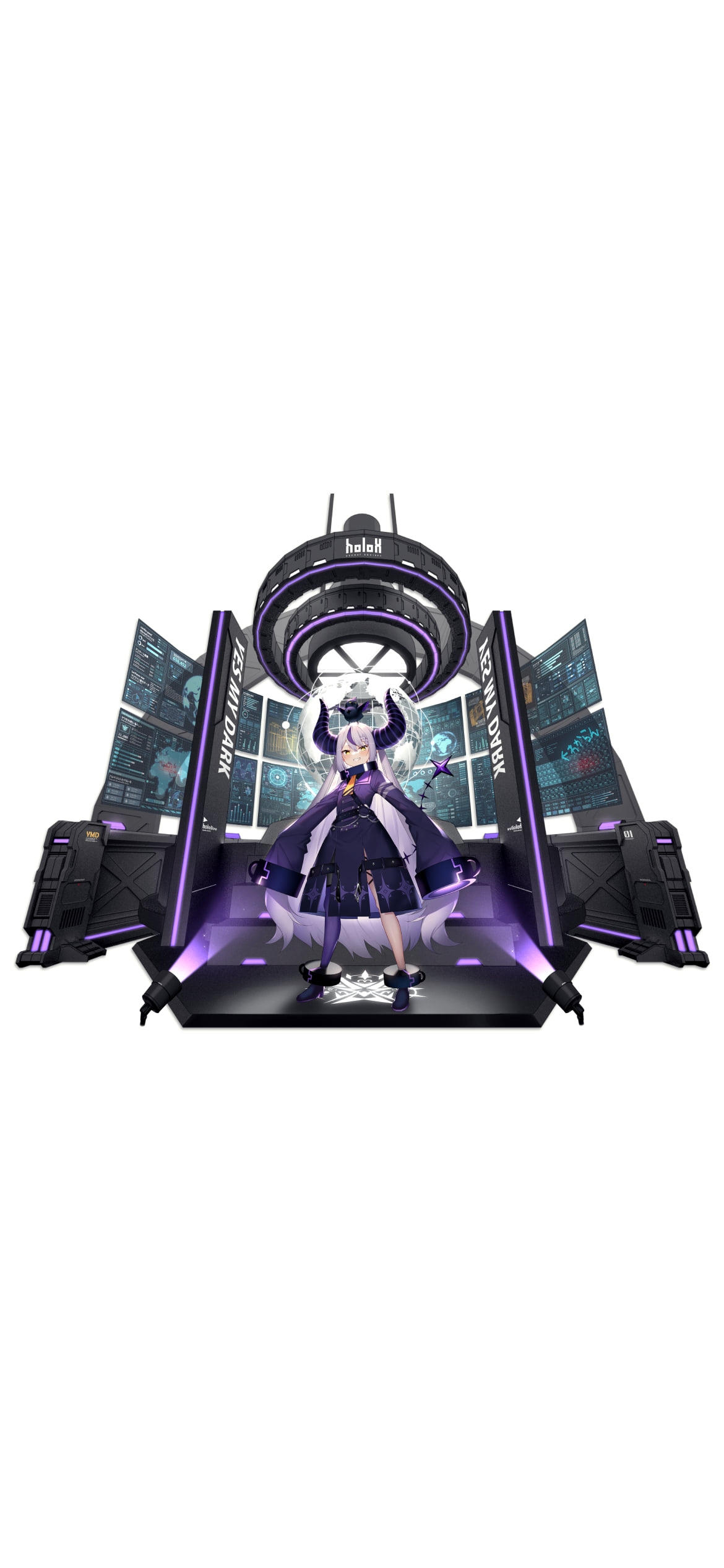 スポットライトを浴びるラプラス・ダークネス / YES MY DARK / ホロライブ / バーチャルYouTuber / Vtuberの1170 x 2532 / スマホ壁紙