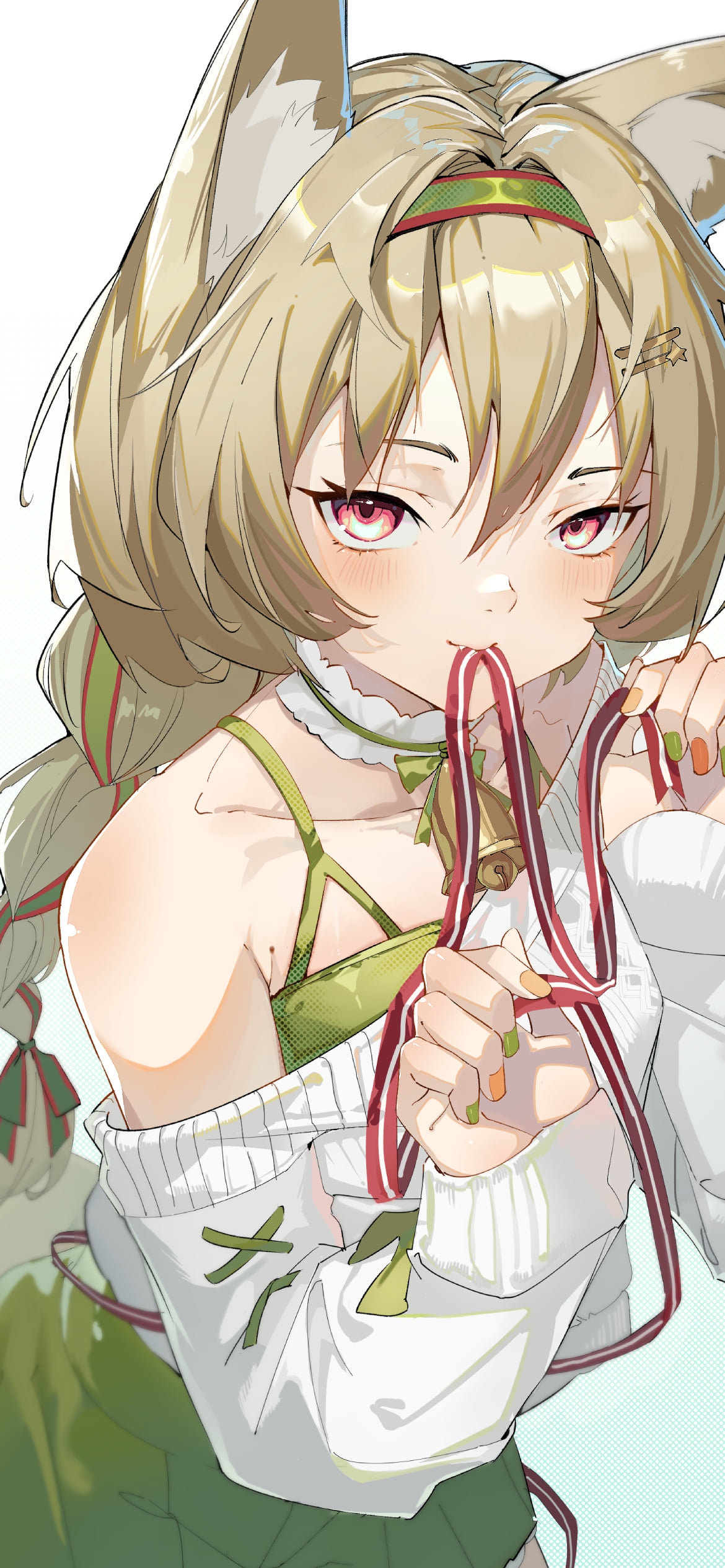 紐を咥えた可愛いビーンストーク / アークナイツの1170 x 2532 / スマホ壁紙