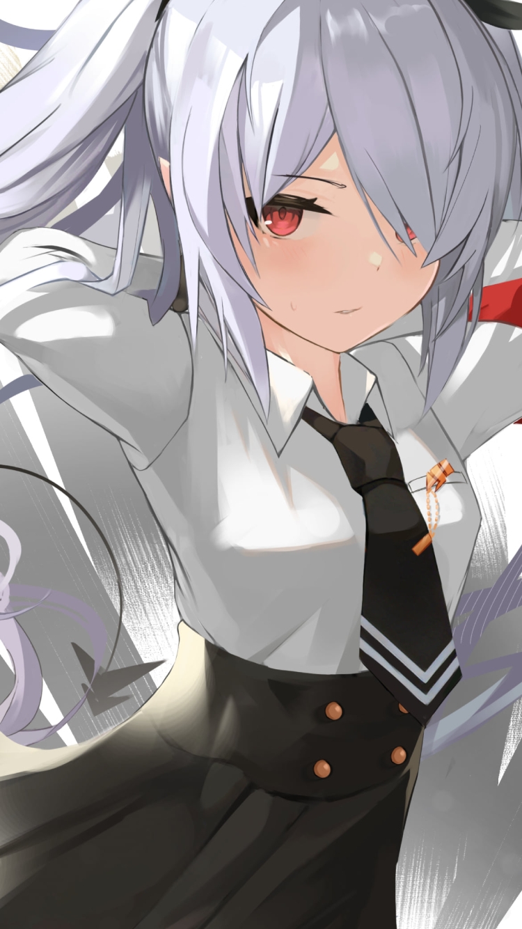 髪をかきあげる銀鏡イオリ / ブルアカ / ブルーアーカイブの750 x 1334 / スマホ壁紙