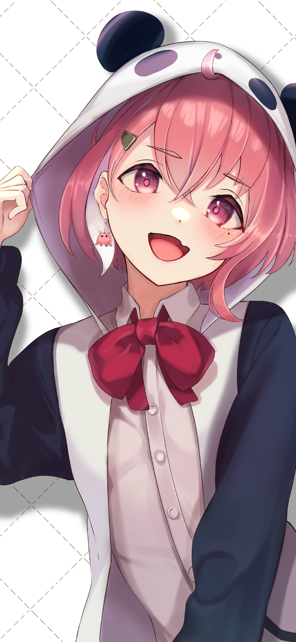 パンダの着ぐるみを着た可愛い笹木咲 / にじさんじ / バーチャルYouTuber / Vtuberの1170 x 2532 / スマホ壁紙