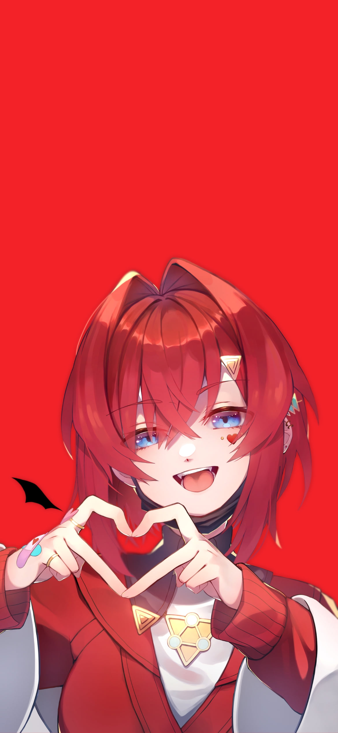 両手でハートを作り笑顔のアンジュ・カトリーナ / にじさんじ / バーチャルYouTuber / Vtuberの1170 x 2532 / スマホ壁紙